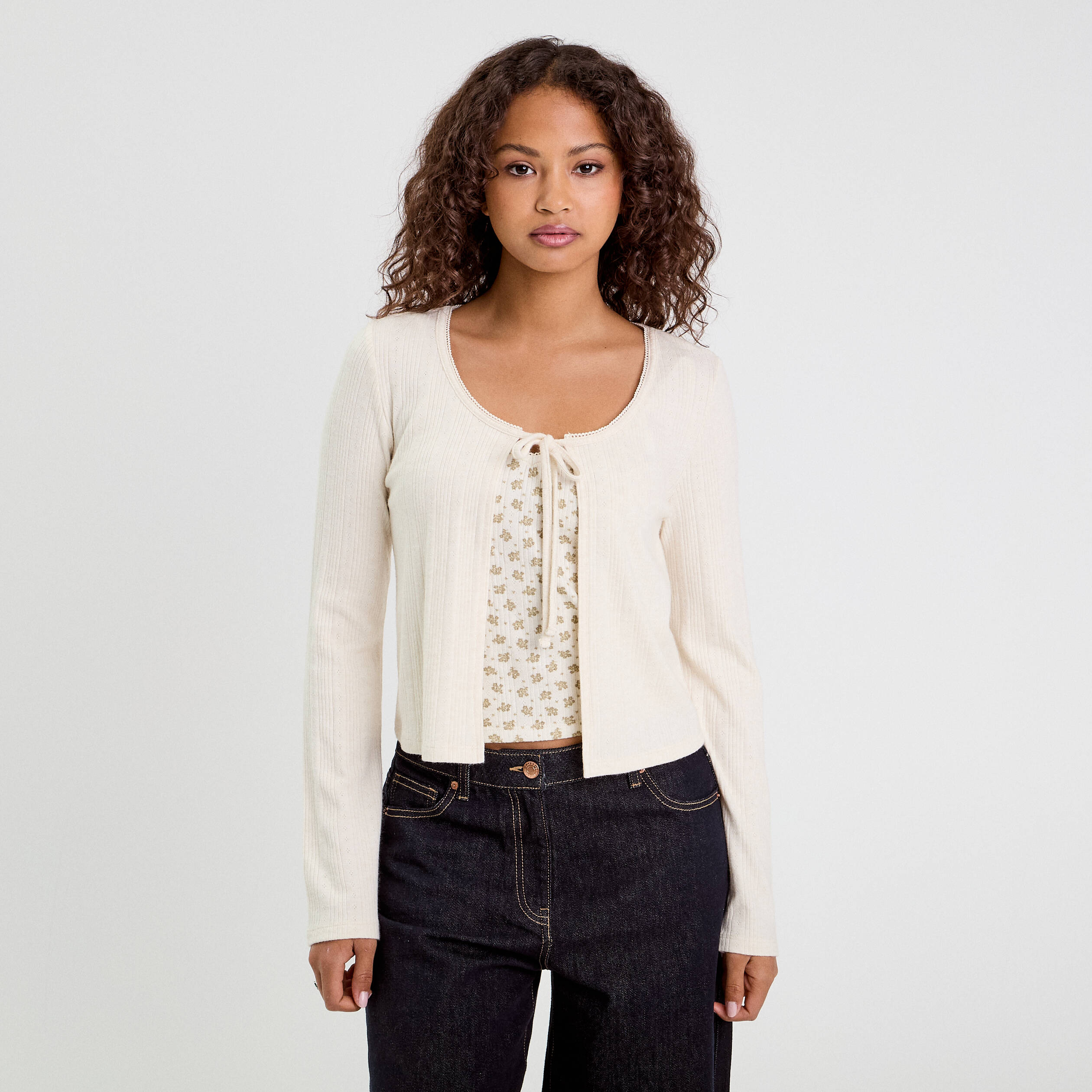Ensemble gilet et d&eacute;bardeur sable femme