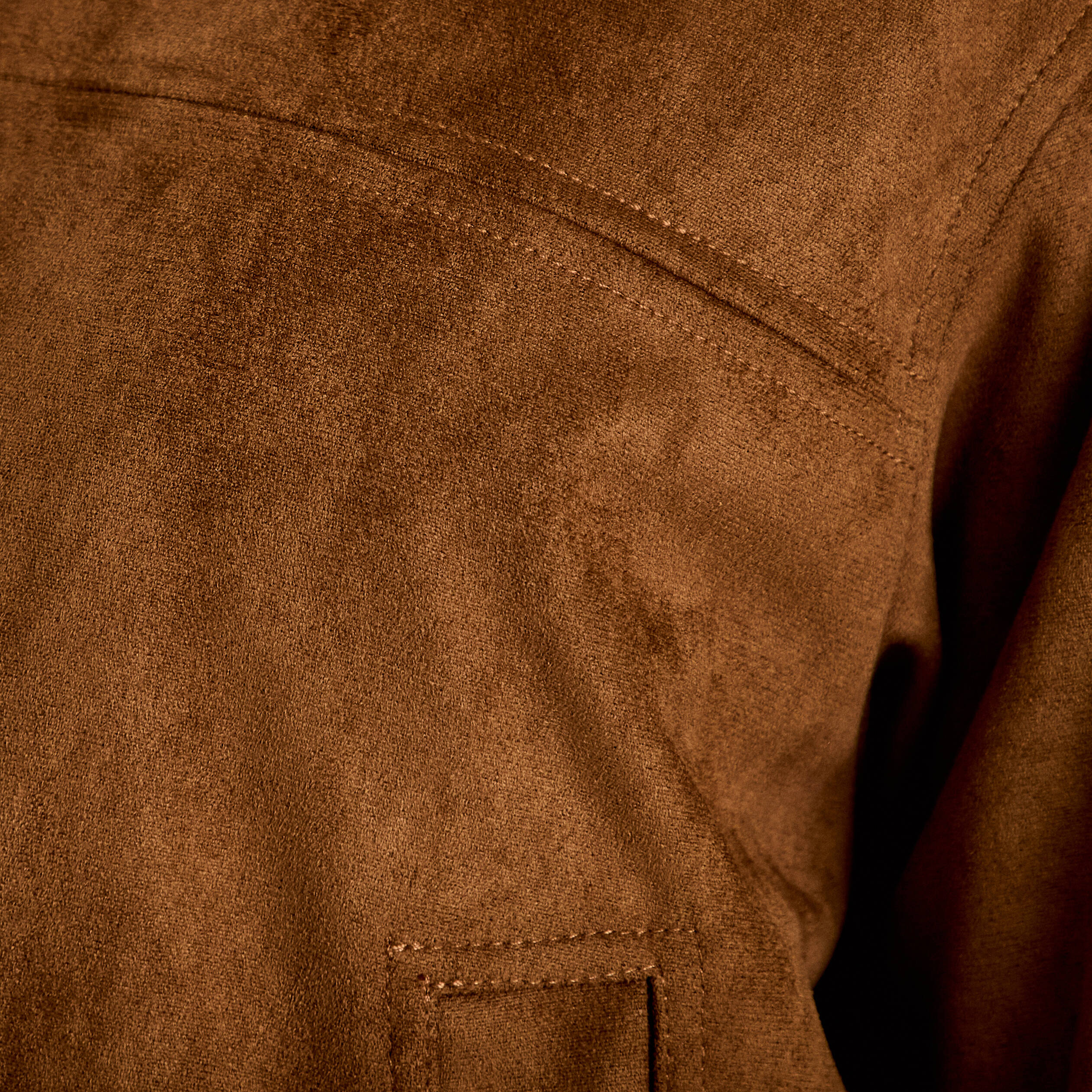 Veste effet boule oversize cropped marron femme