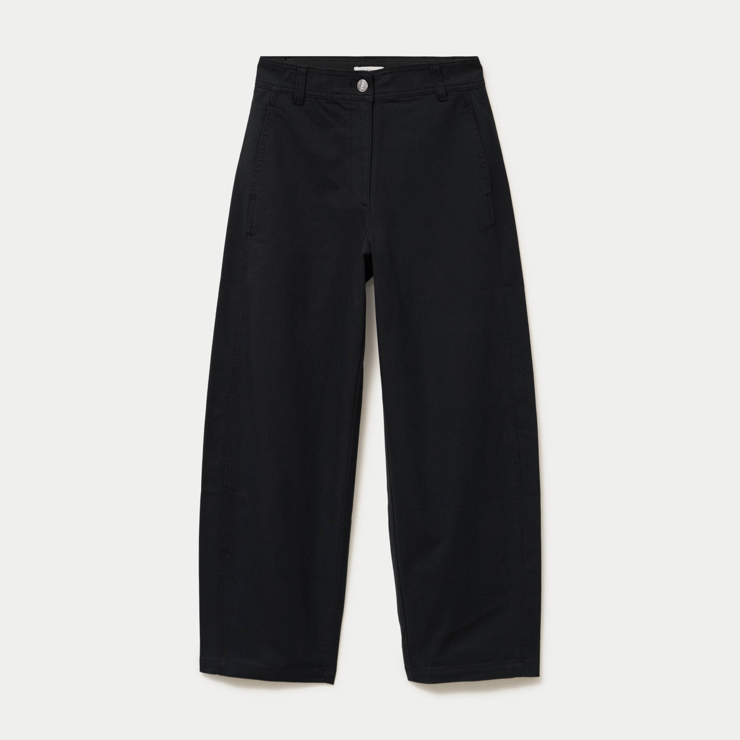 Pantalon chino coupe barrel noir femme