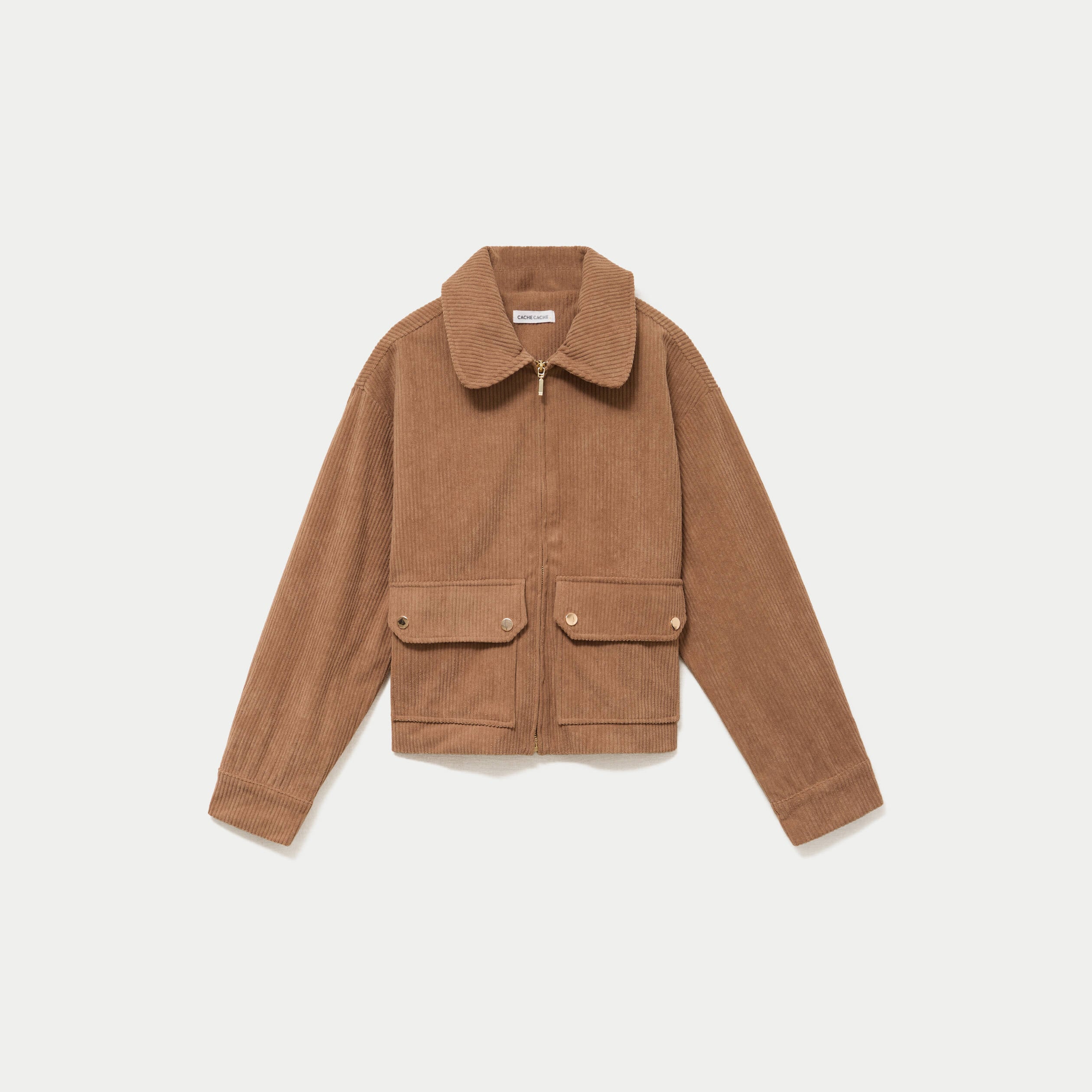 Veste col classique camel femme