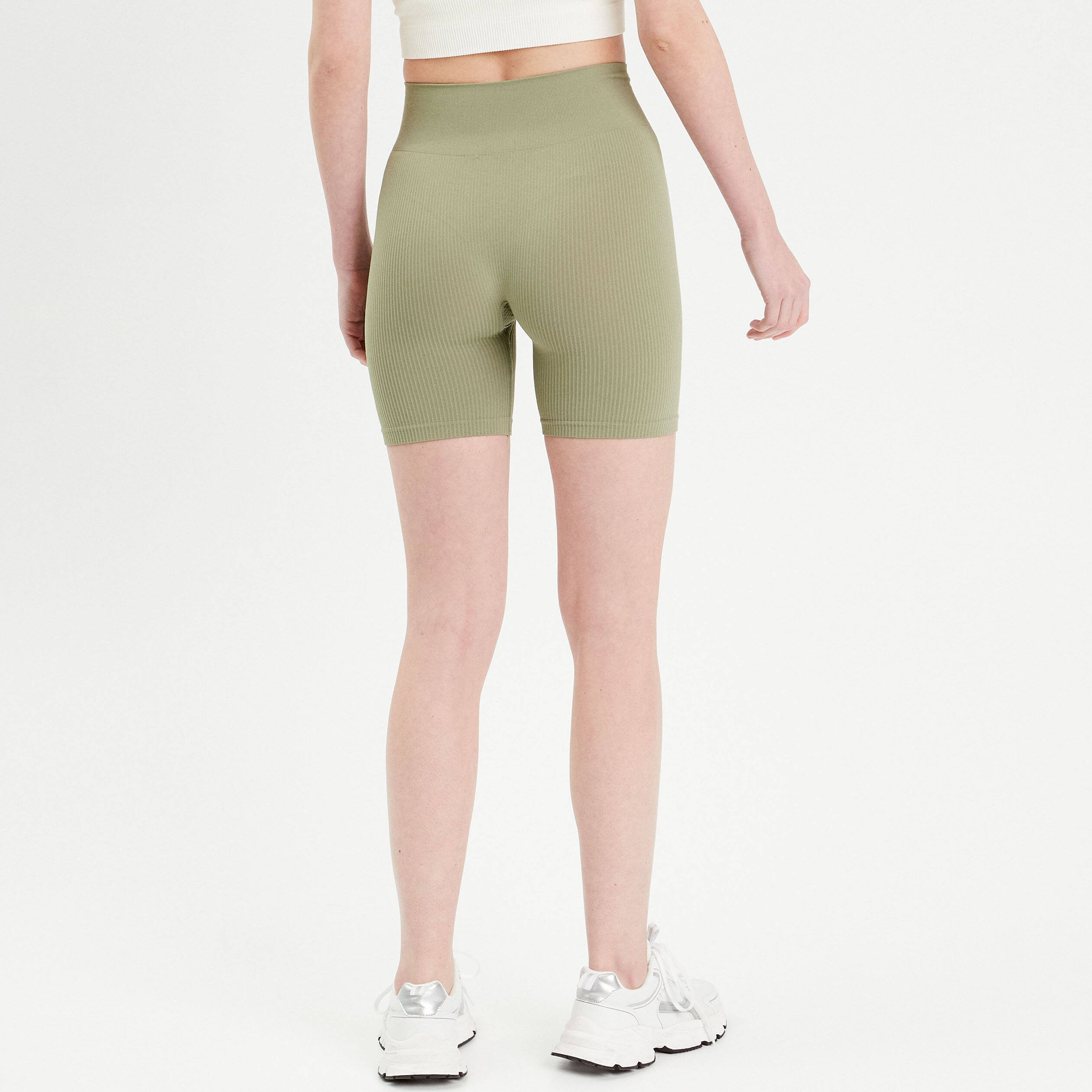 Short cycliste sans couture vert fonc&eacute; femme