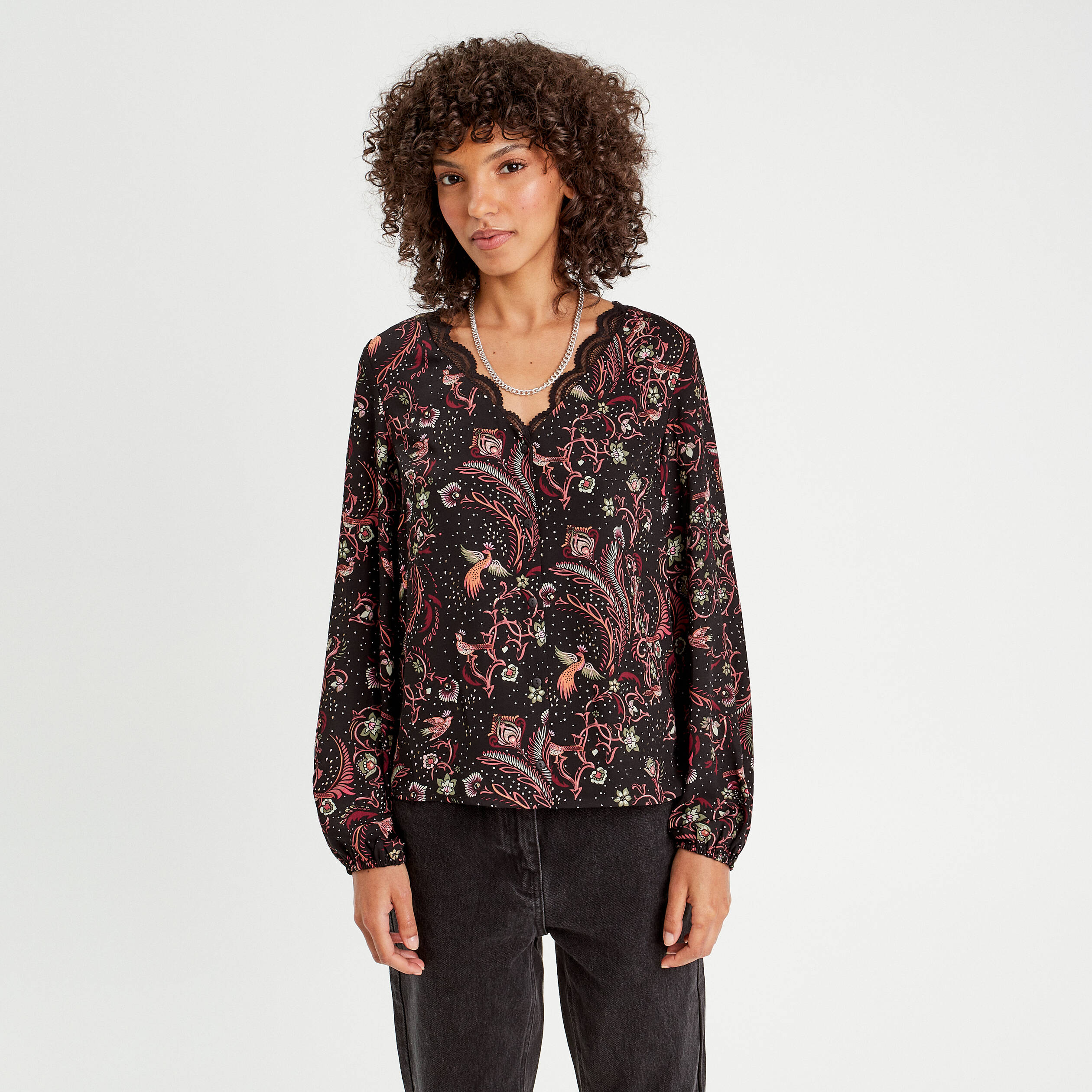 chemise manches longues noir femme Chemise manches longues noir femme