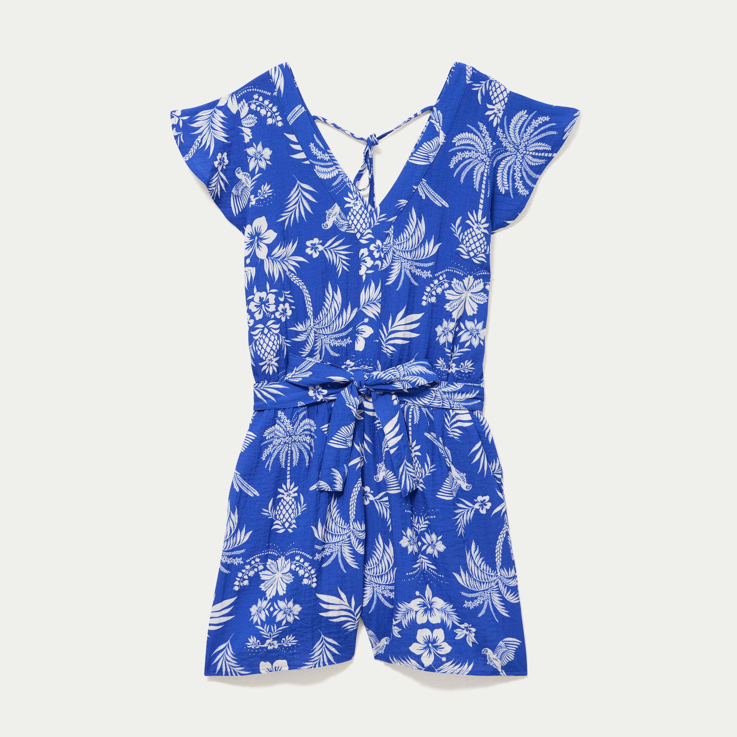 Combishort fluide bleu roi femme
