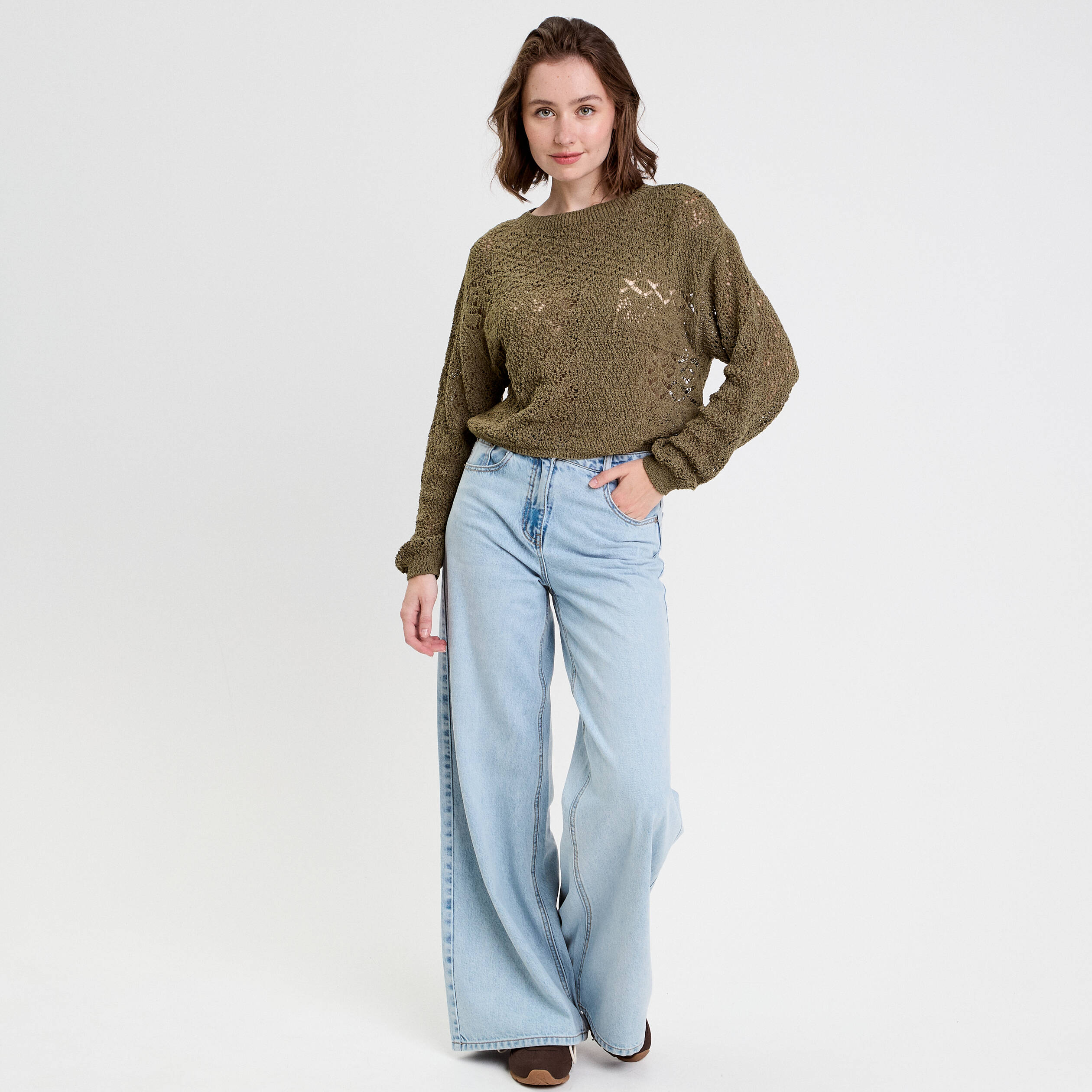 pull manches longues vert fonce femme Pull manches longues vert foncé femme