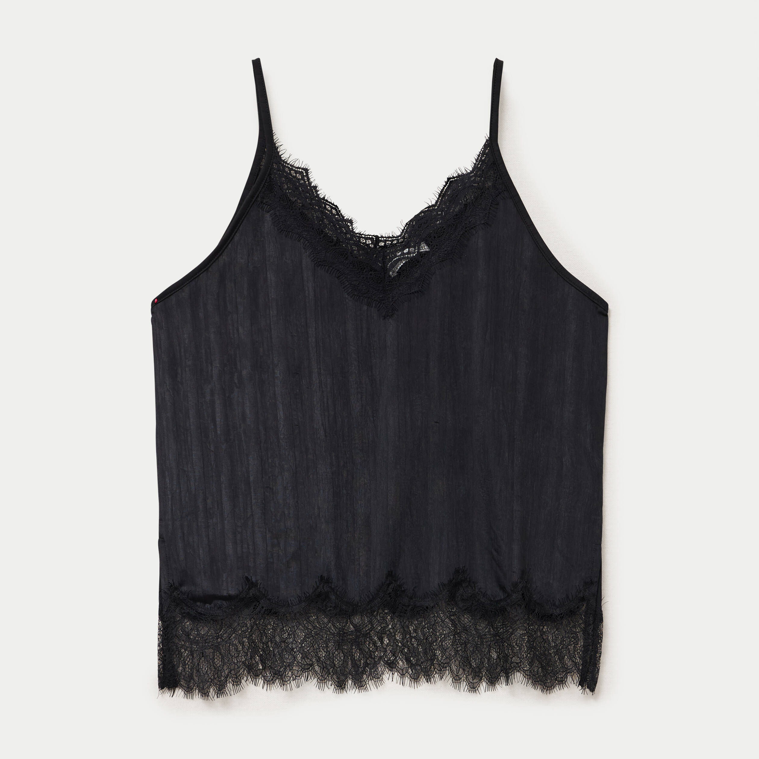 D&eacute;bardeur droit en dentelle noir femme