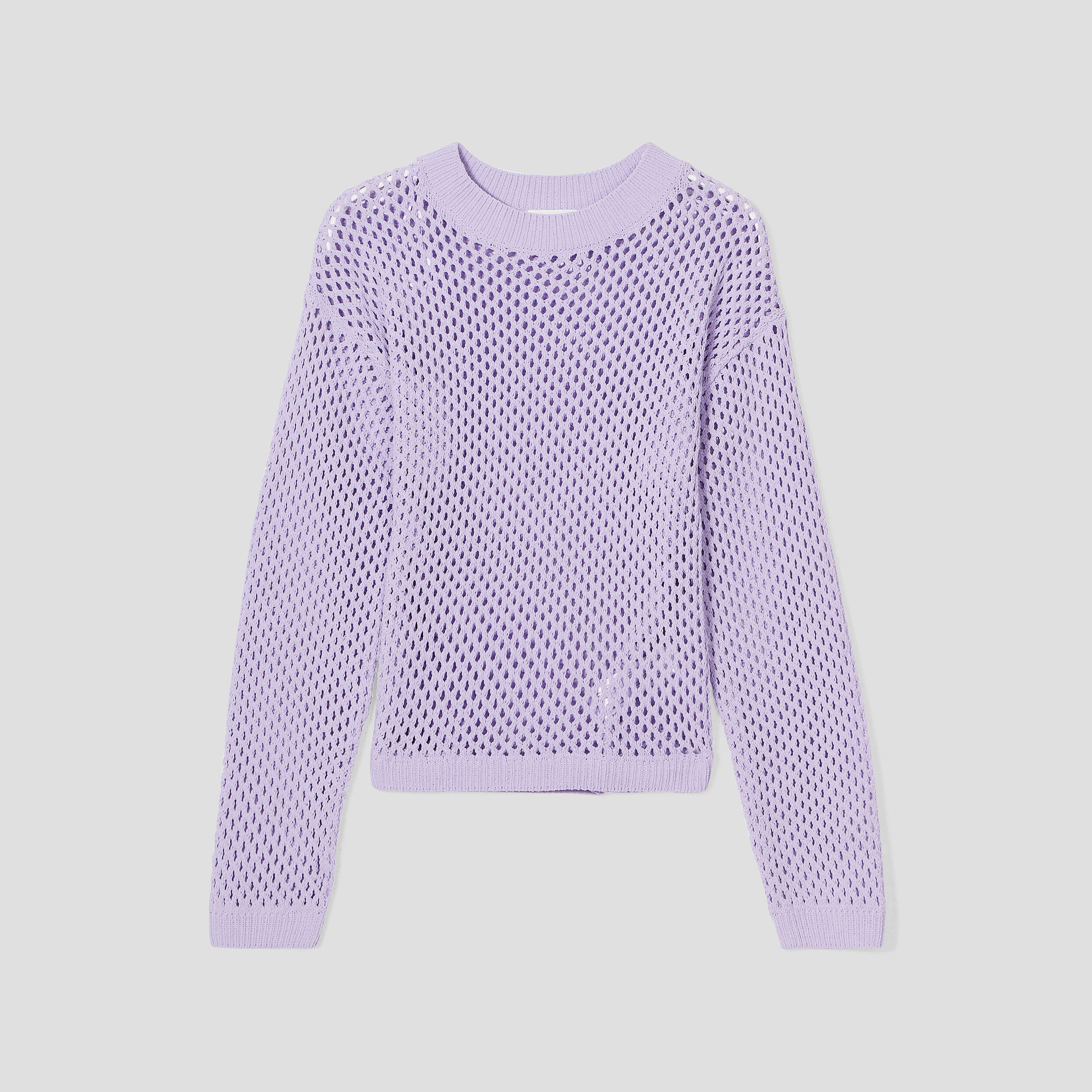 pull ajoure col rond parme femme Pull ajouré col rond parme femme