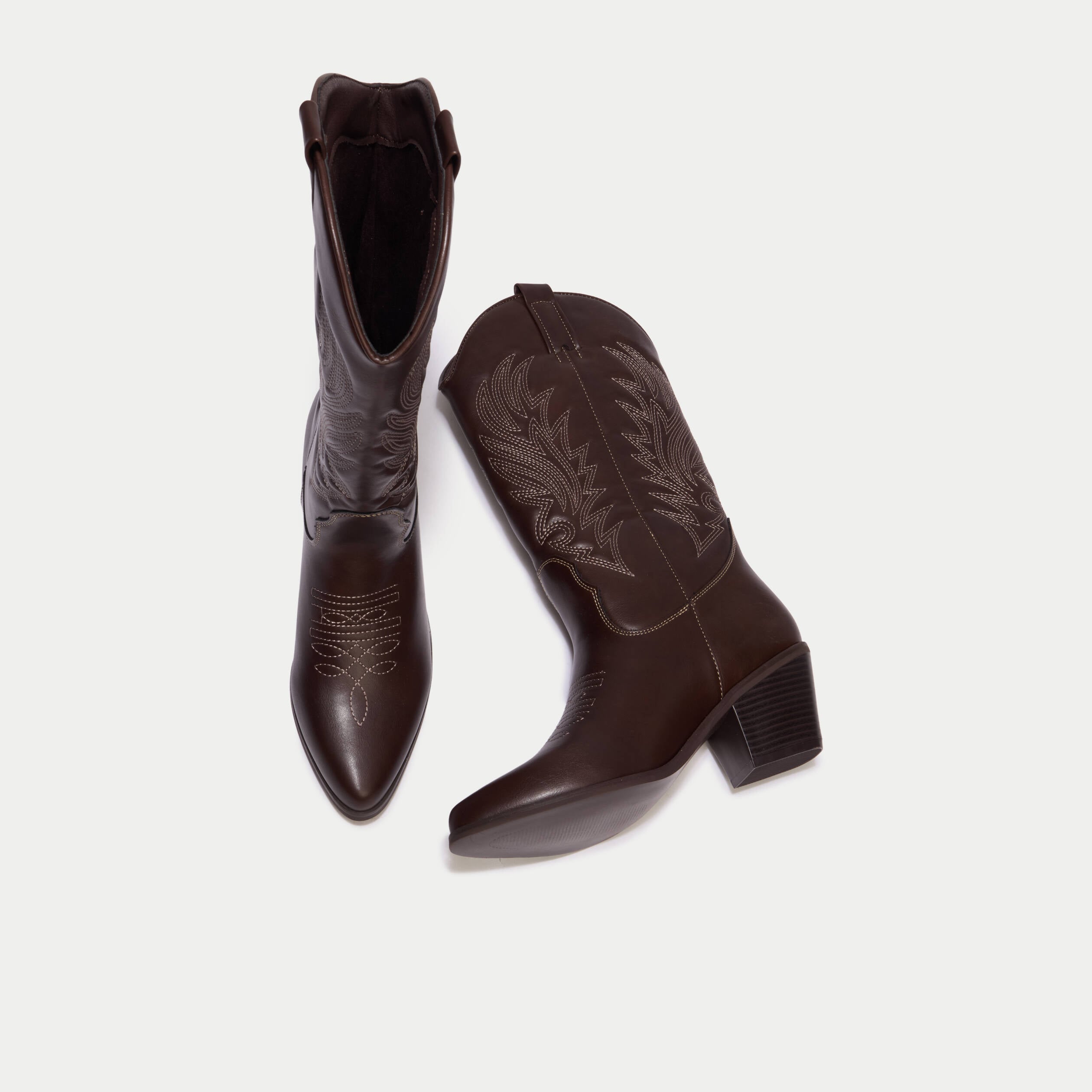 Bottes esprit western marron femme