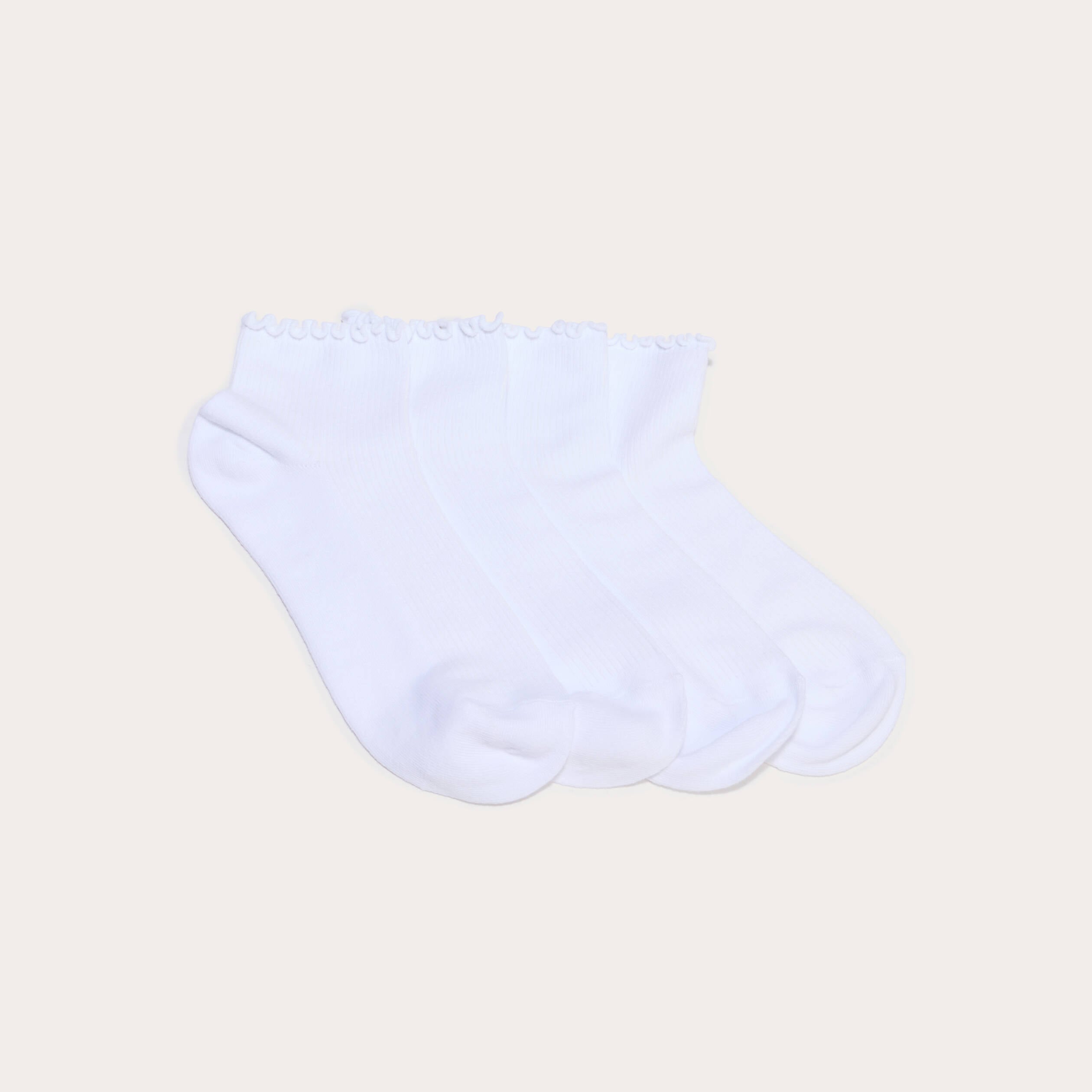 Lot de 4 paires de chaussettes ecru femme