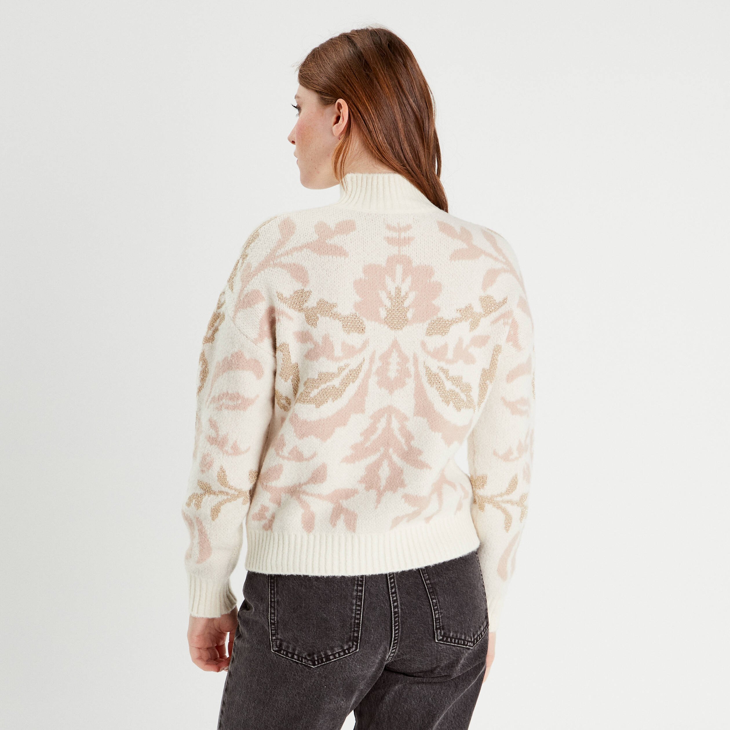 pull col montant ecru femme Pull col montant ecru femme