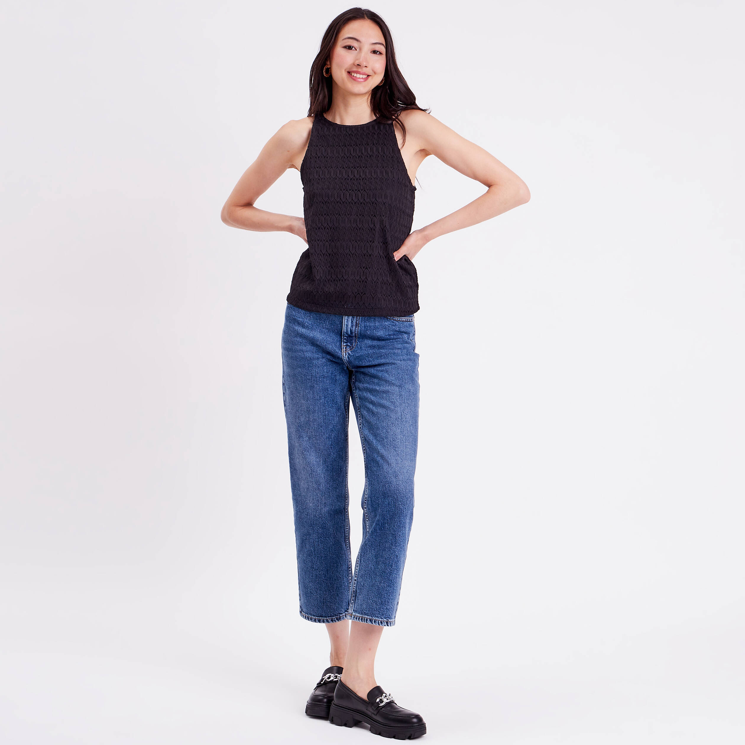 debardeur doublure dentelle noir femme Débardeur doublure dentelle noir femme