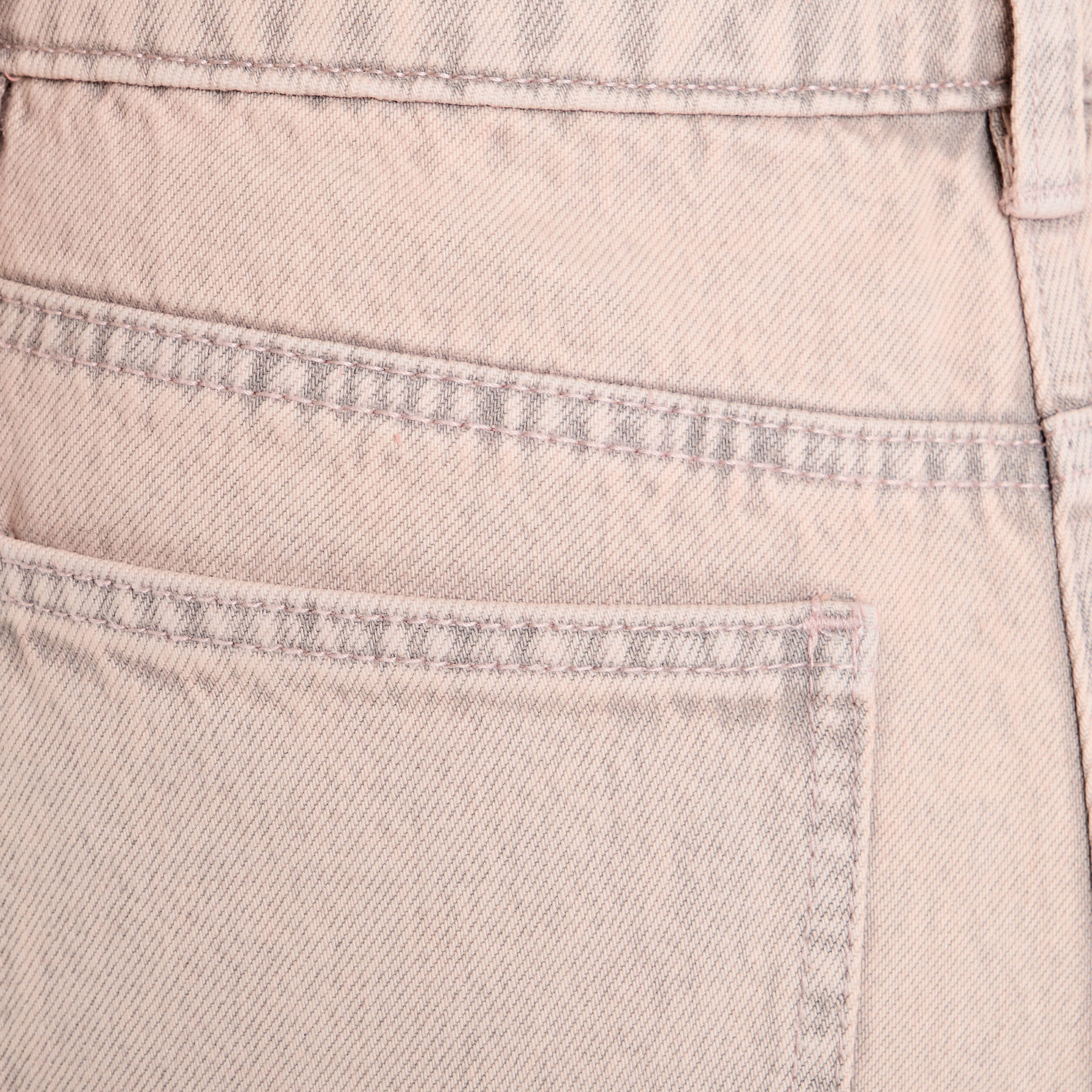 Jeans straight taille haute rose clair femme