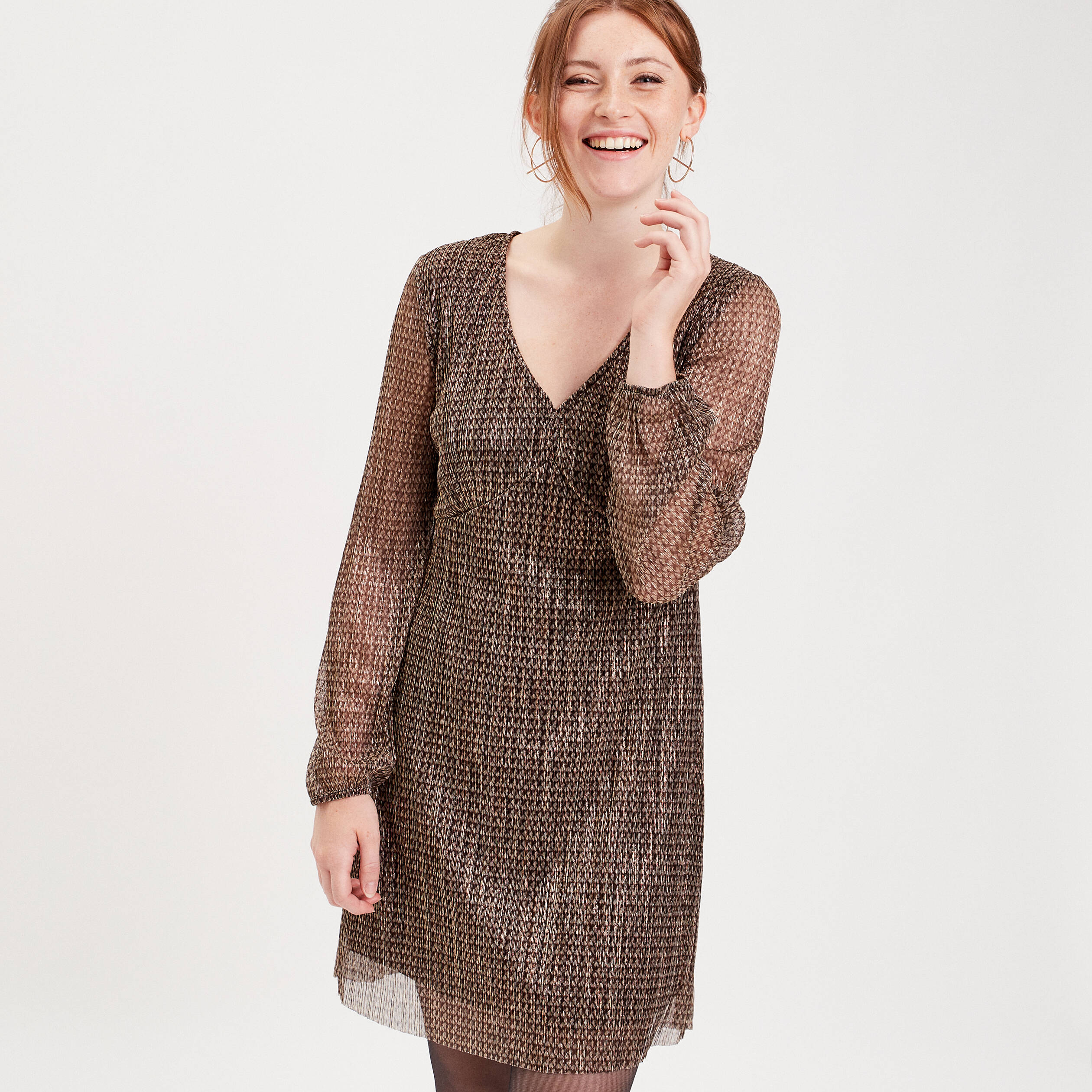 robe droite plissee noir femme Robe droite plissée noir femme