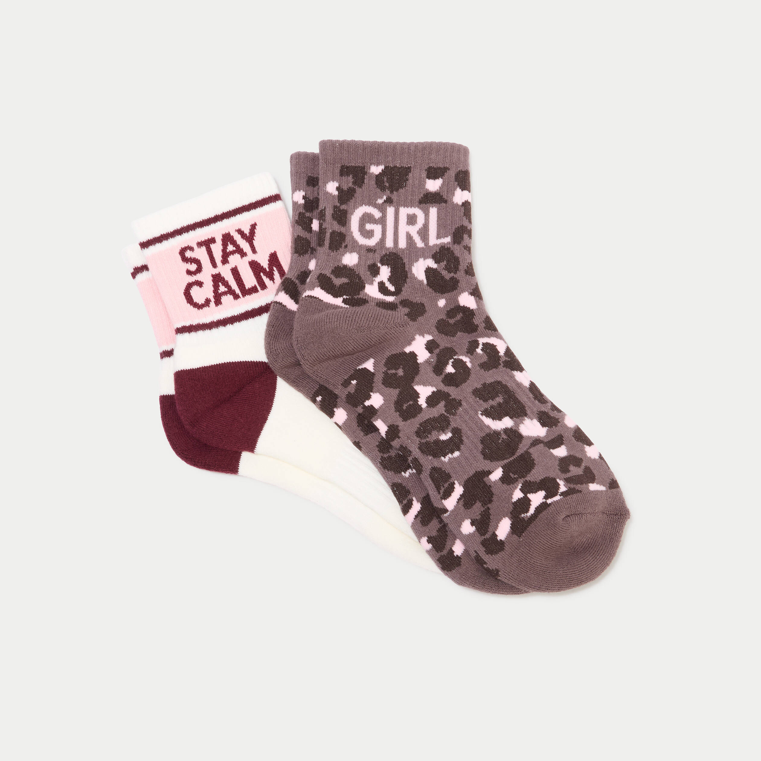 Lot 2 paires chaussettes de sport rose clair femme