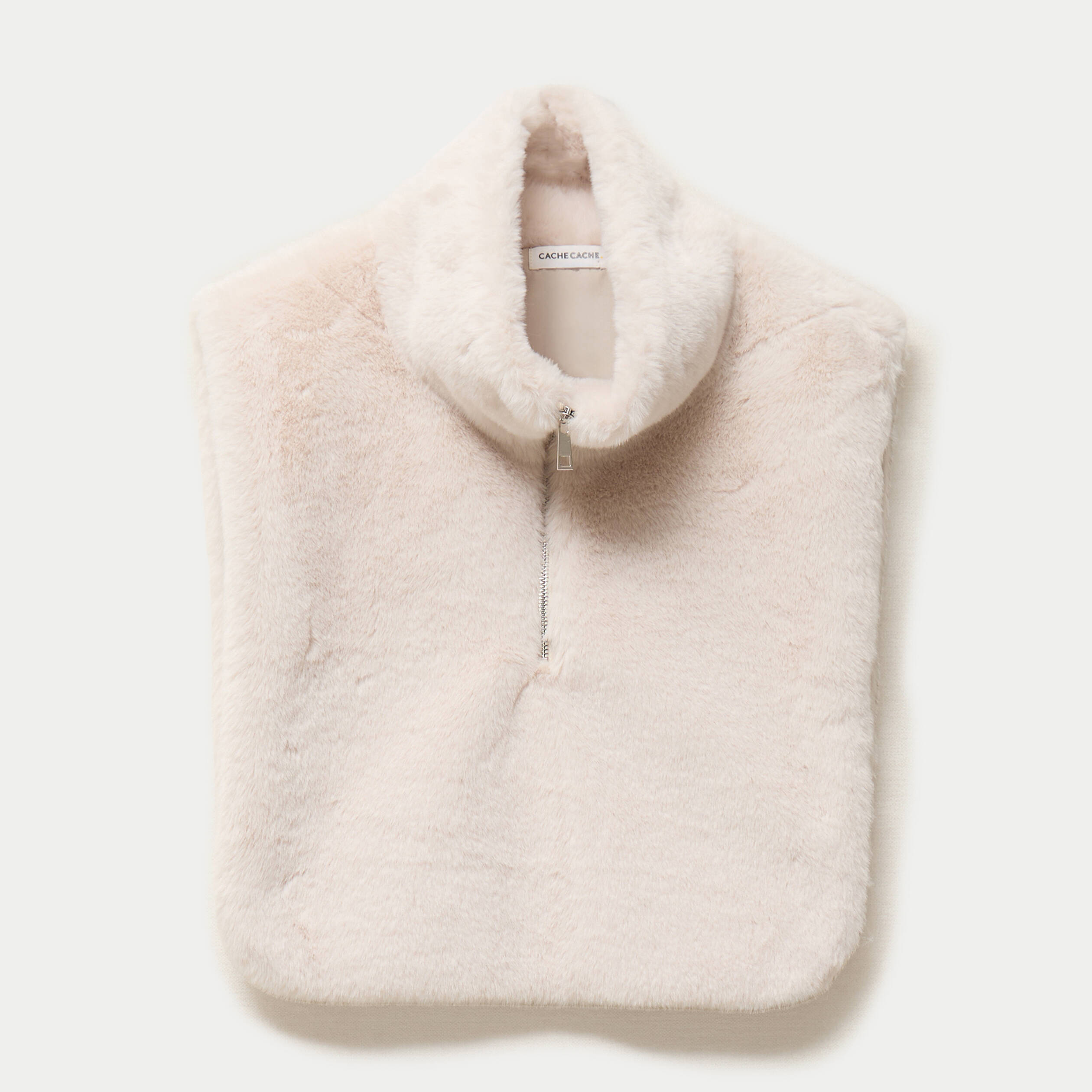 Cache-cou en fausse fourrure sable femme