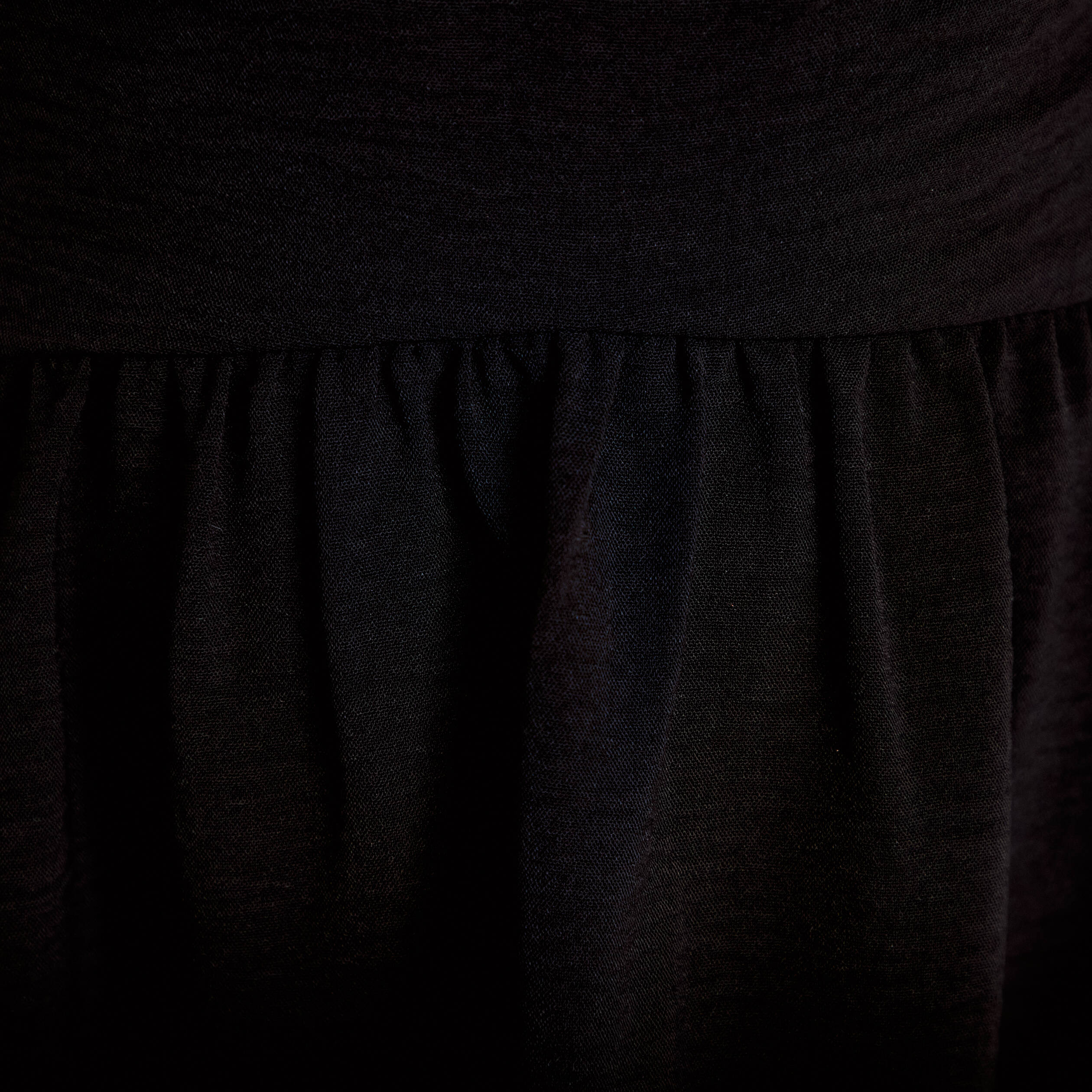 Robe &eacute;vas&eacute;e col v manches longues noir femme