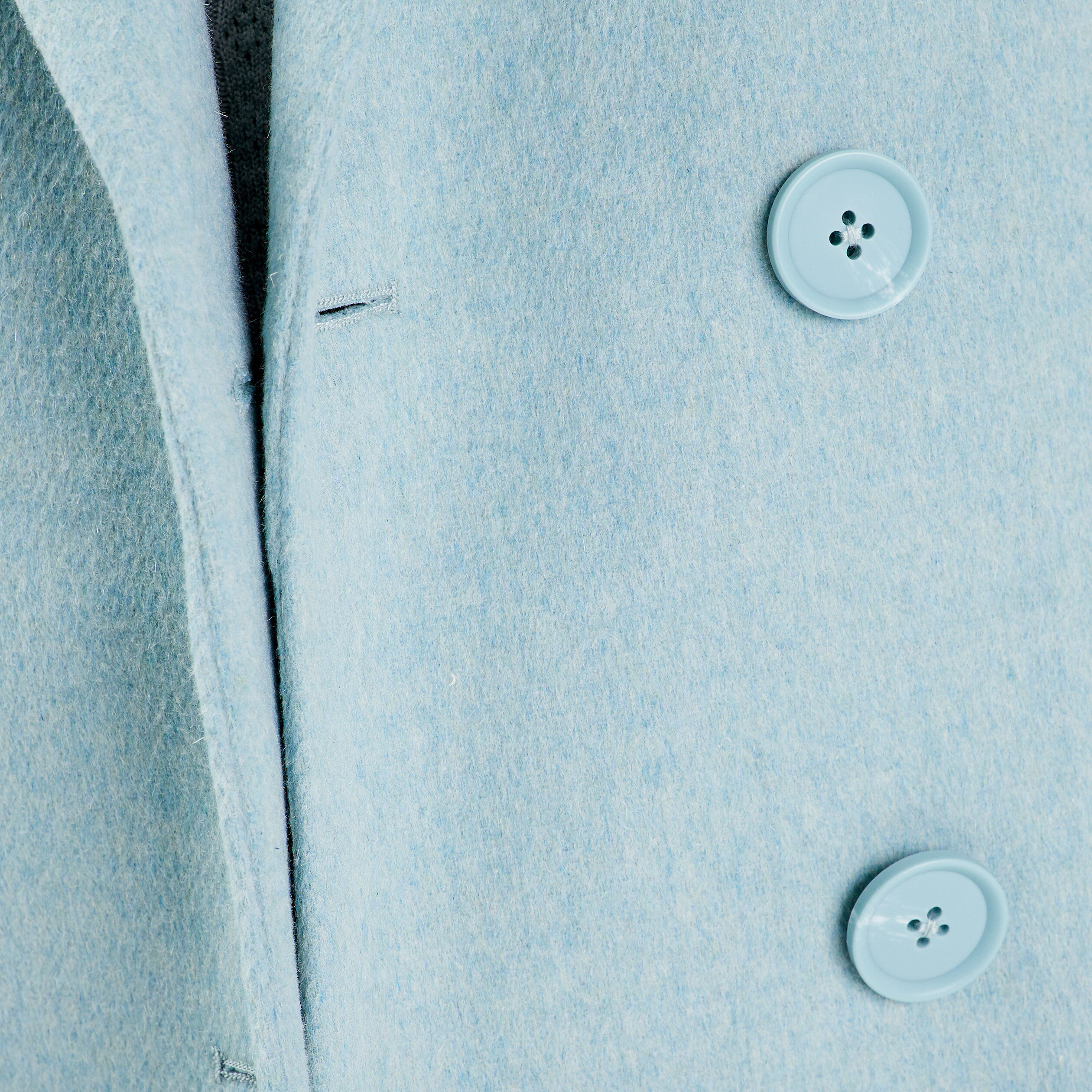 Manteau droit boutonné bleu turquoise femme