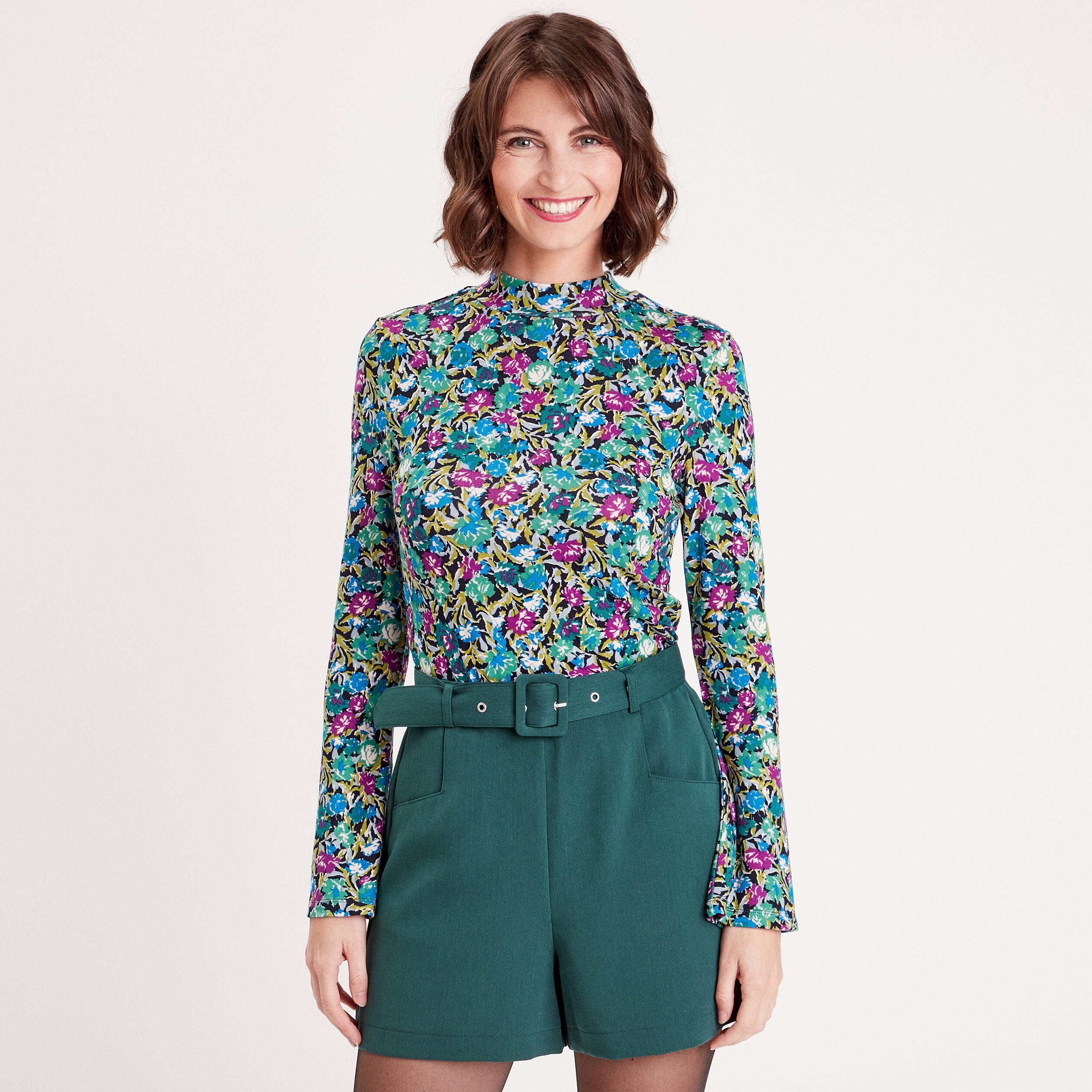 tee shirt col haut femme