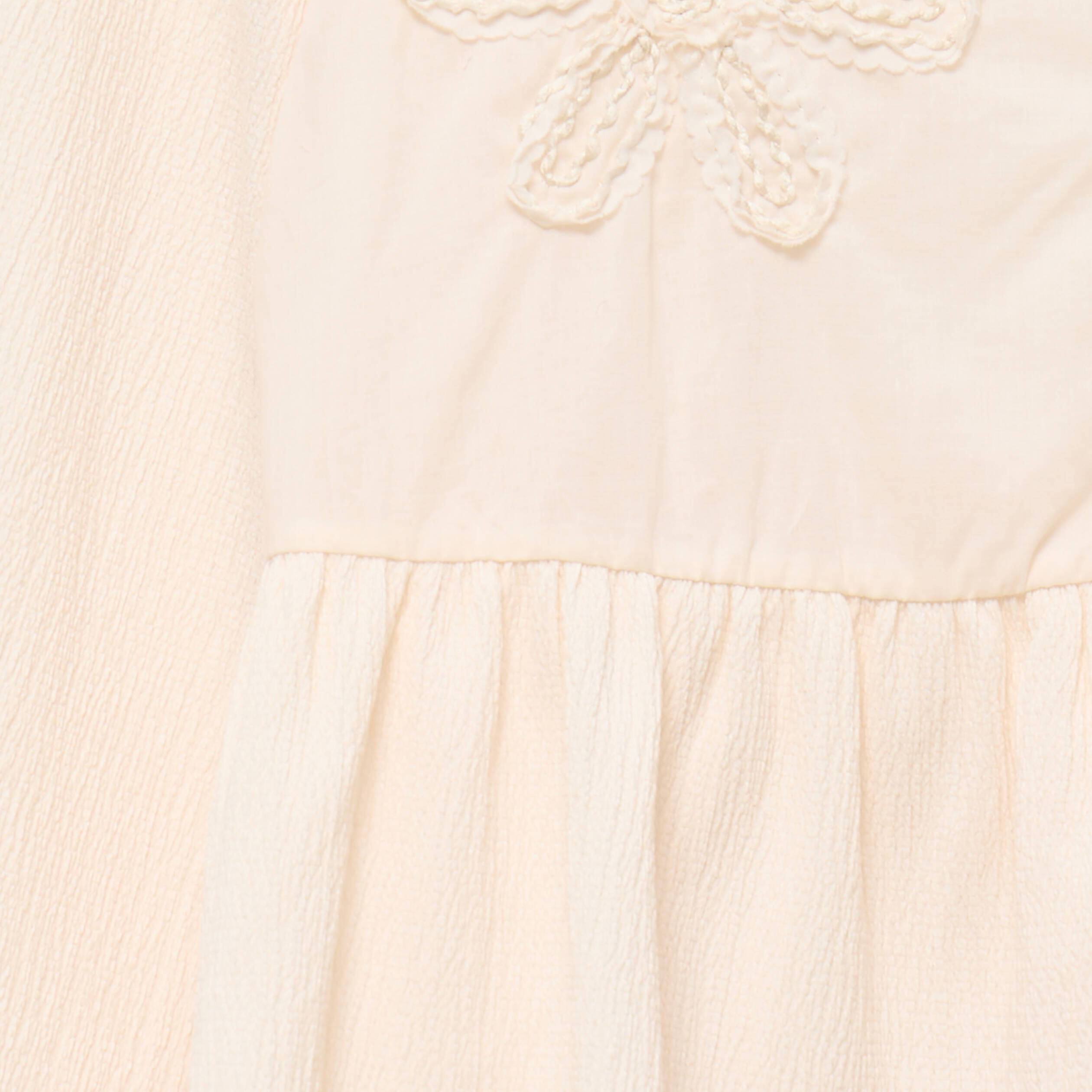 Blouse brod&eacute;e ecru femme