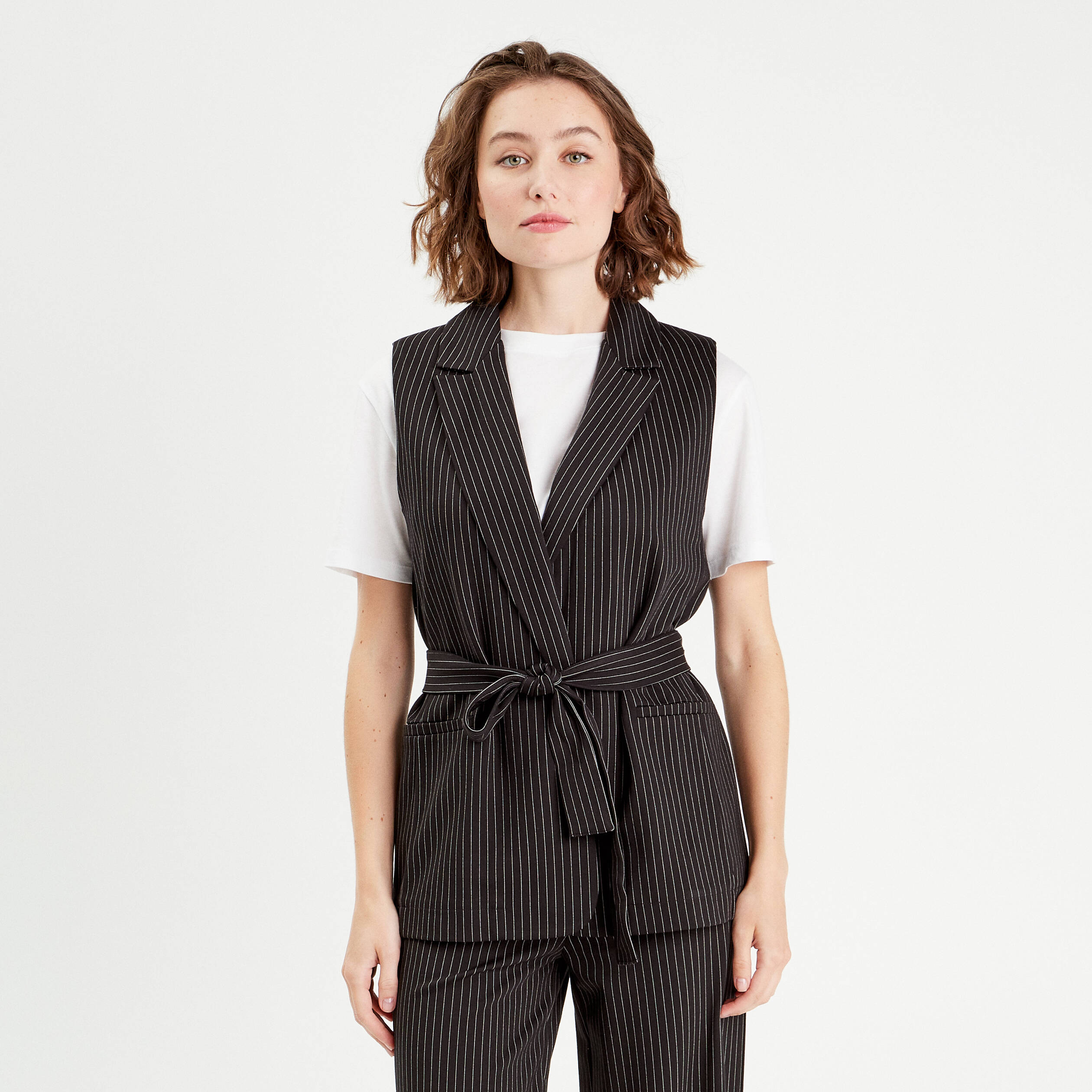 veste blazer sans manches noir femme Veste blazer sans manches noir femme
