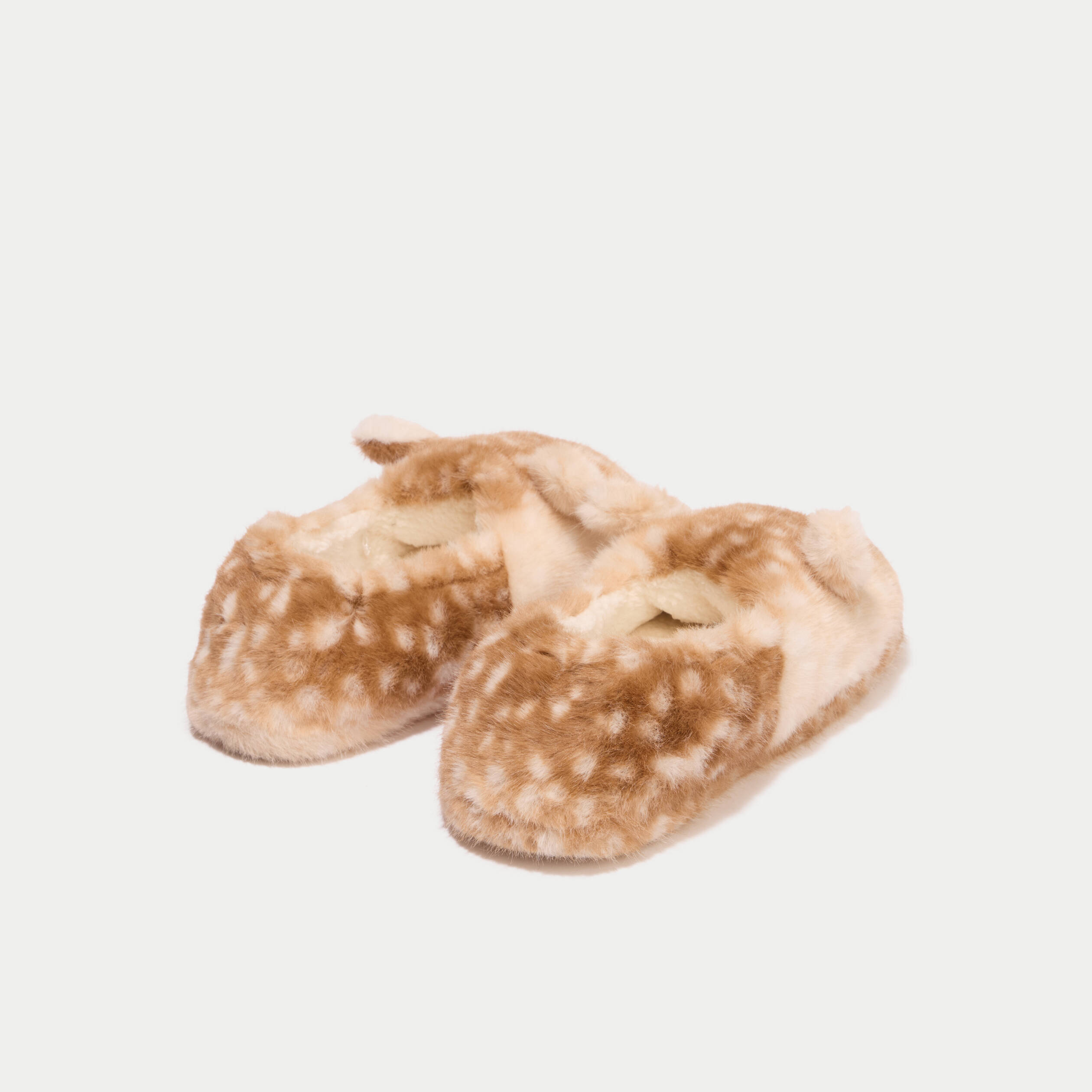 Chaussons en fausse fourrure sable femme