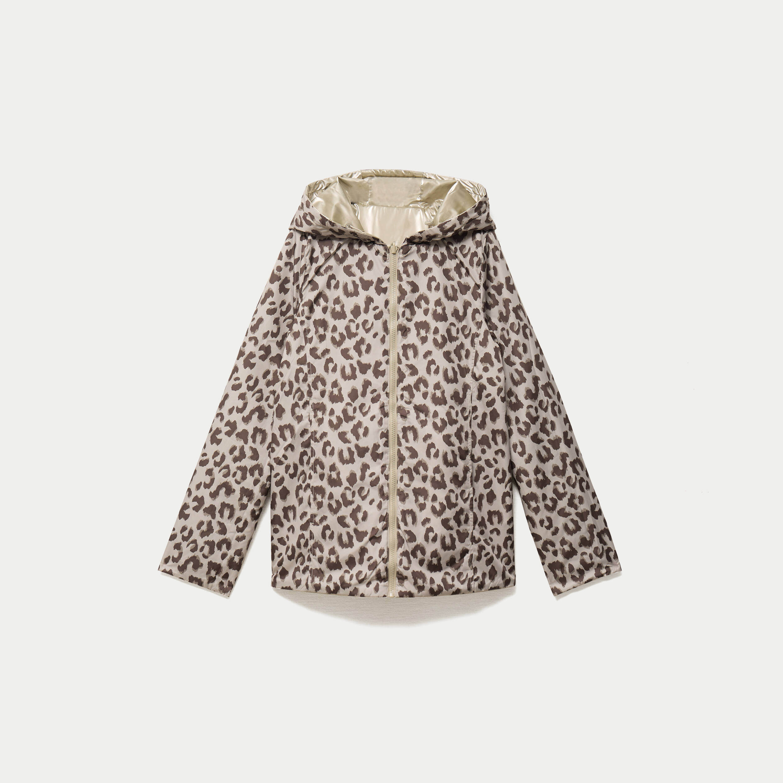 Parka r&eacute;versible &agrave; capuche couleur or femme