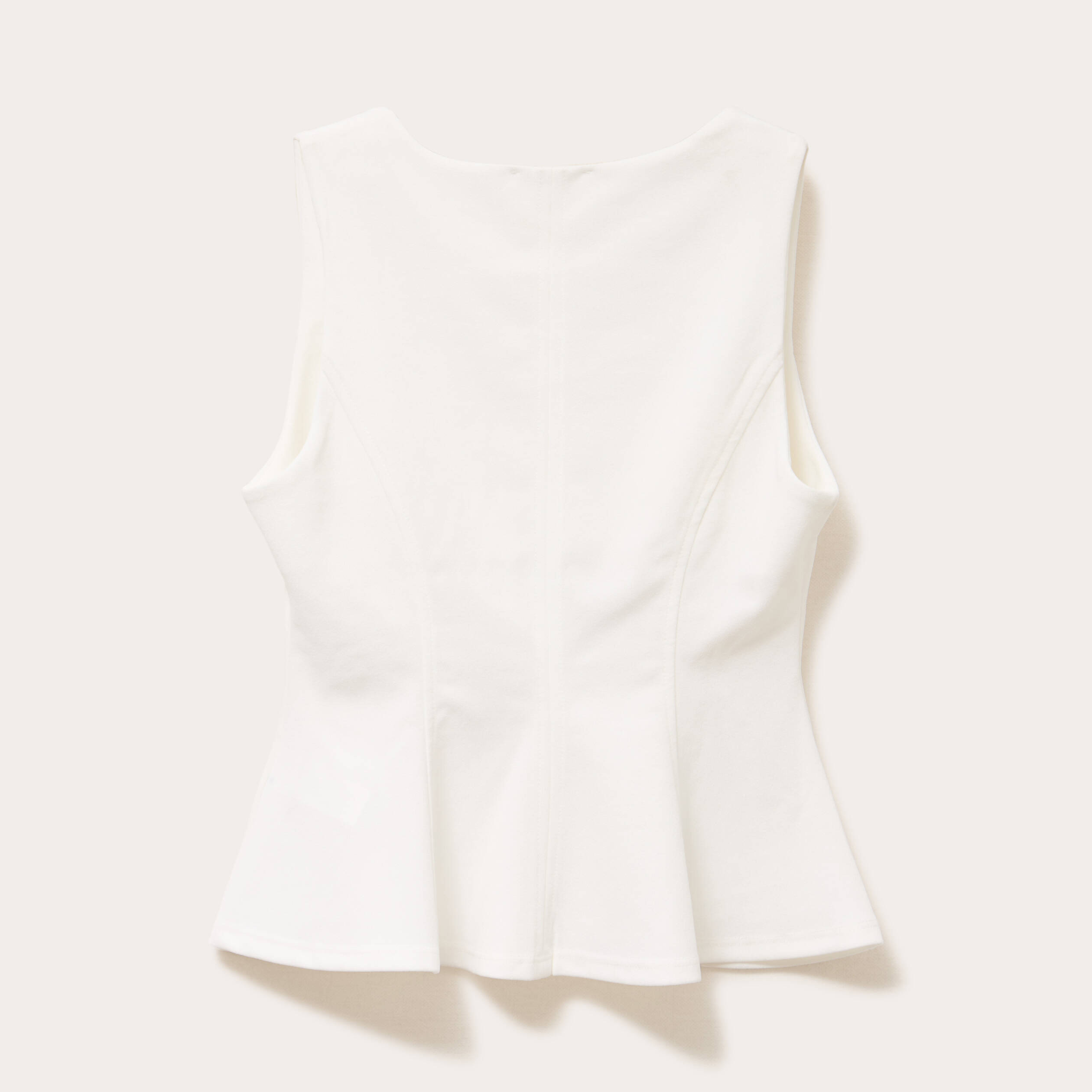 top cintre col carre sans manches ecru femme Top cintré col carré sans manches ecru femme