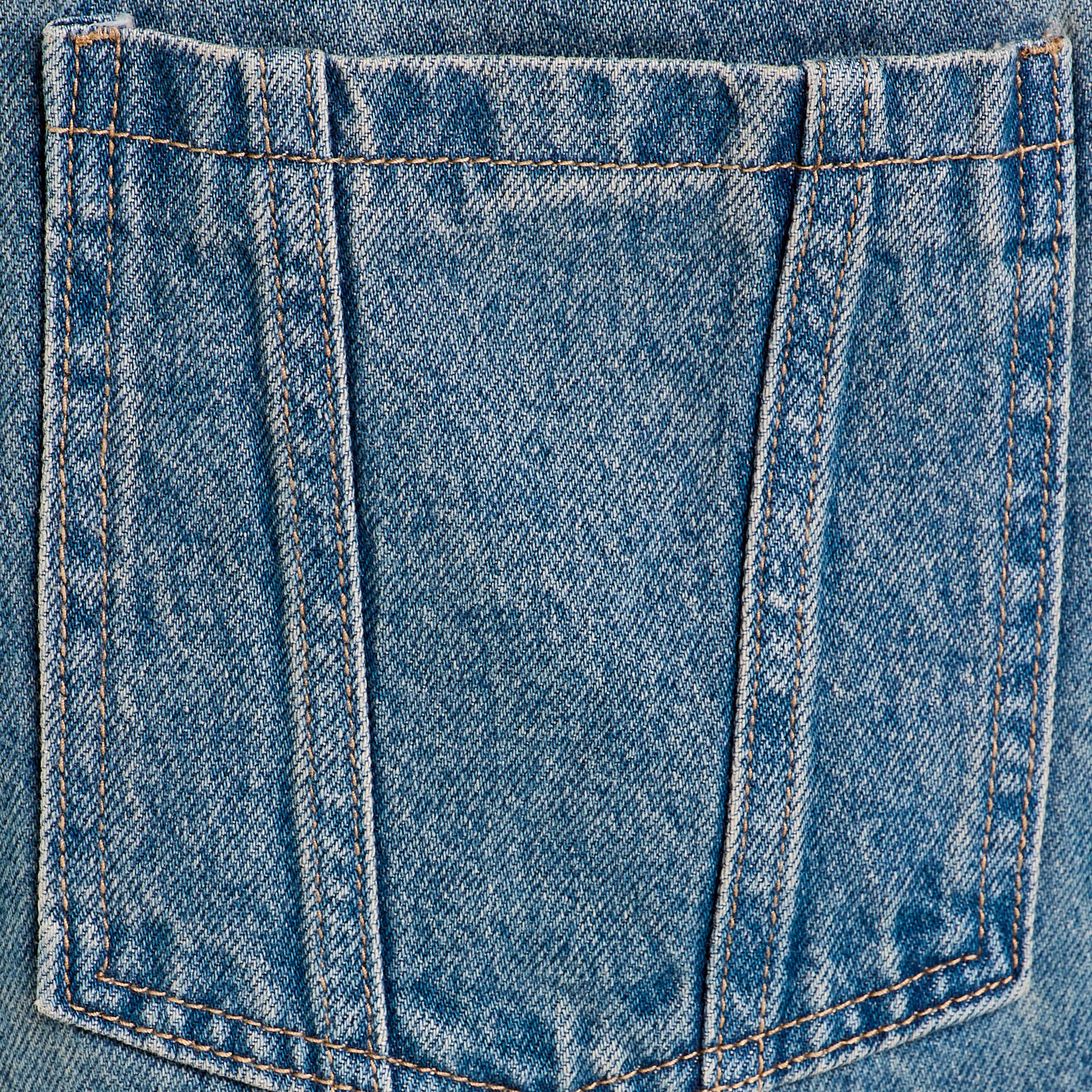 Salopette large en jean denim double stone femme