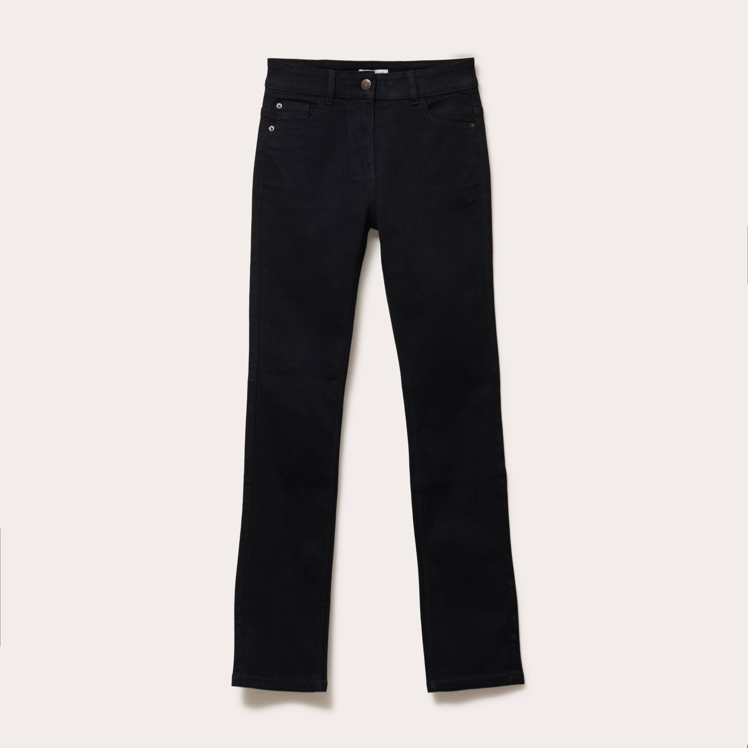 Jean droit regular taille standard denim noir femme