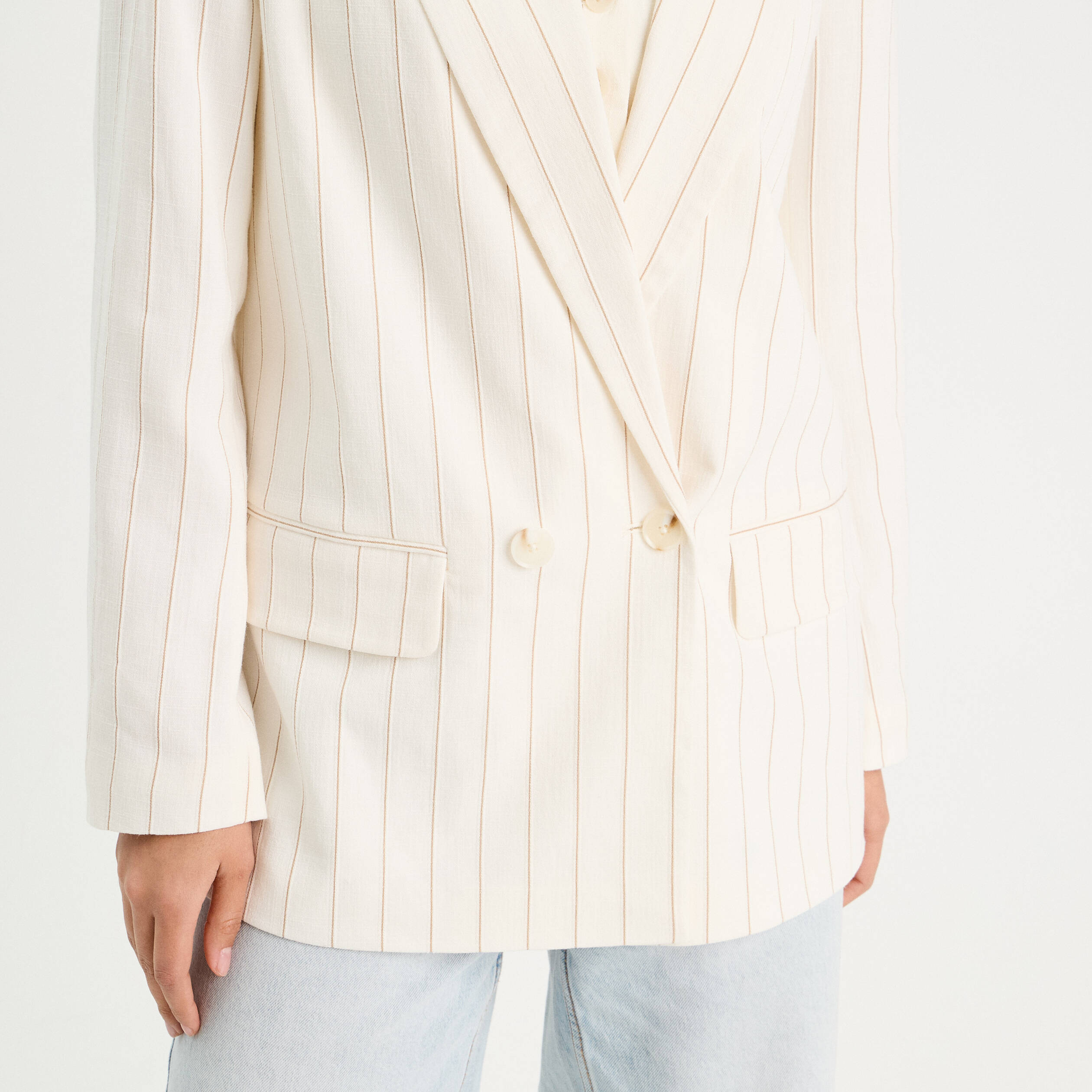 Veste blazer manches longues blanc femme