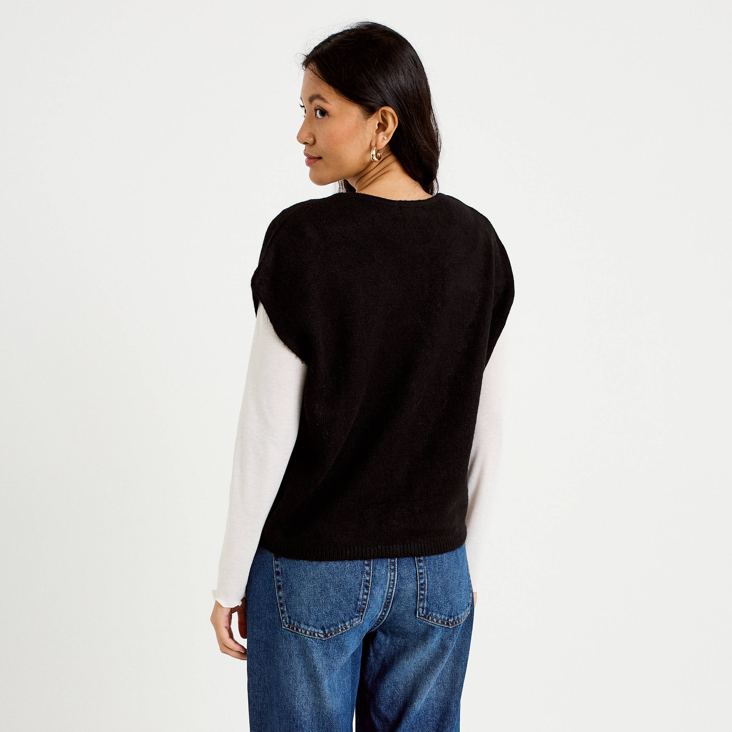 Gilet sans manches noir femme