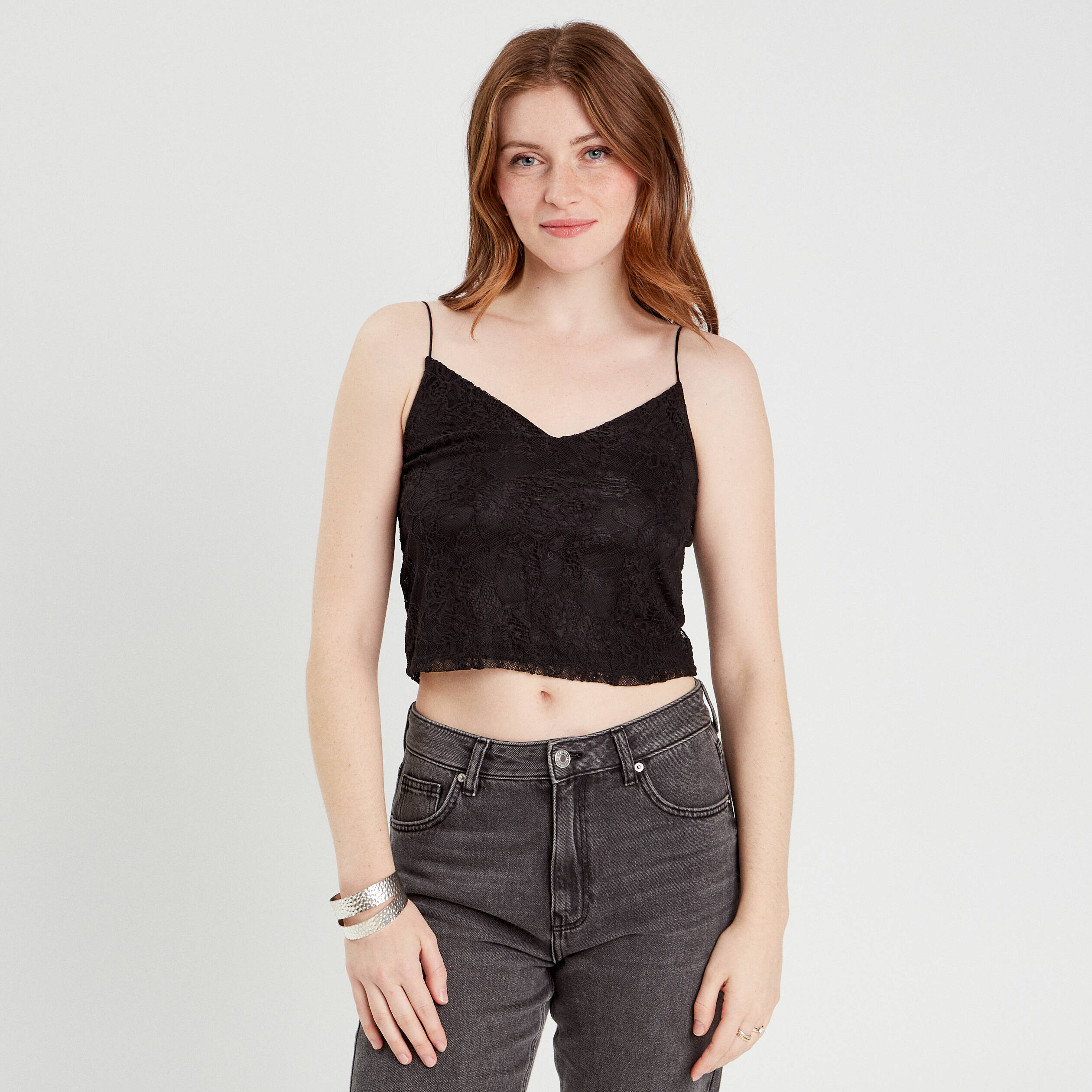 D&eacute;bardeur dentelle noir femme