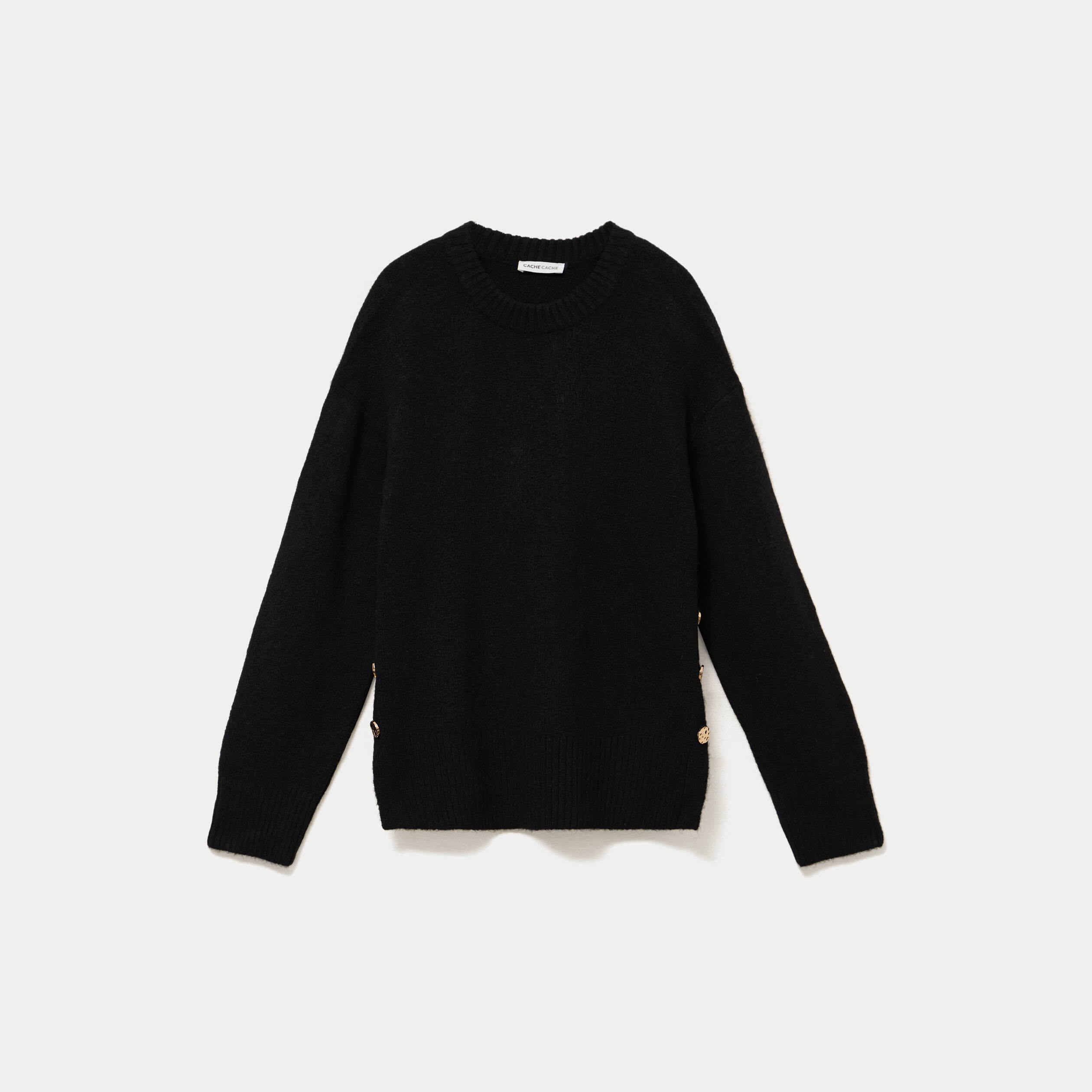 Pull manches longues noir femme