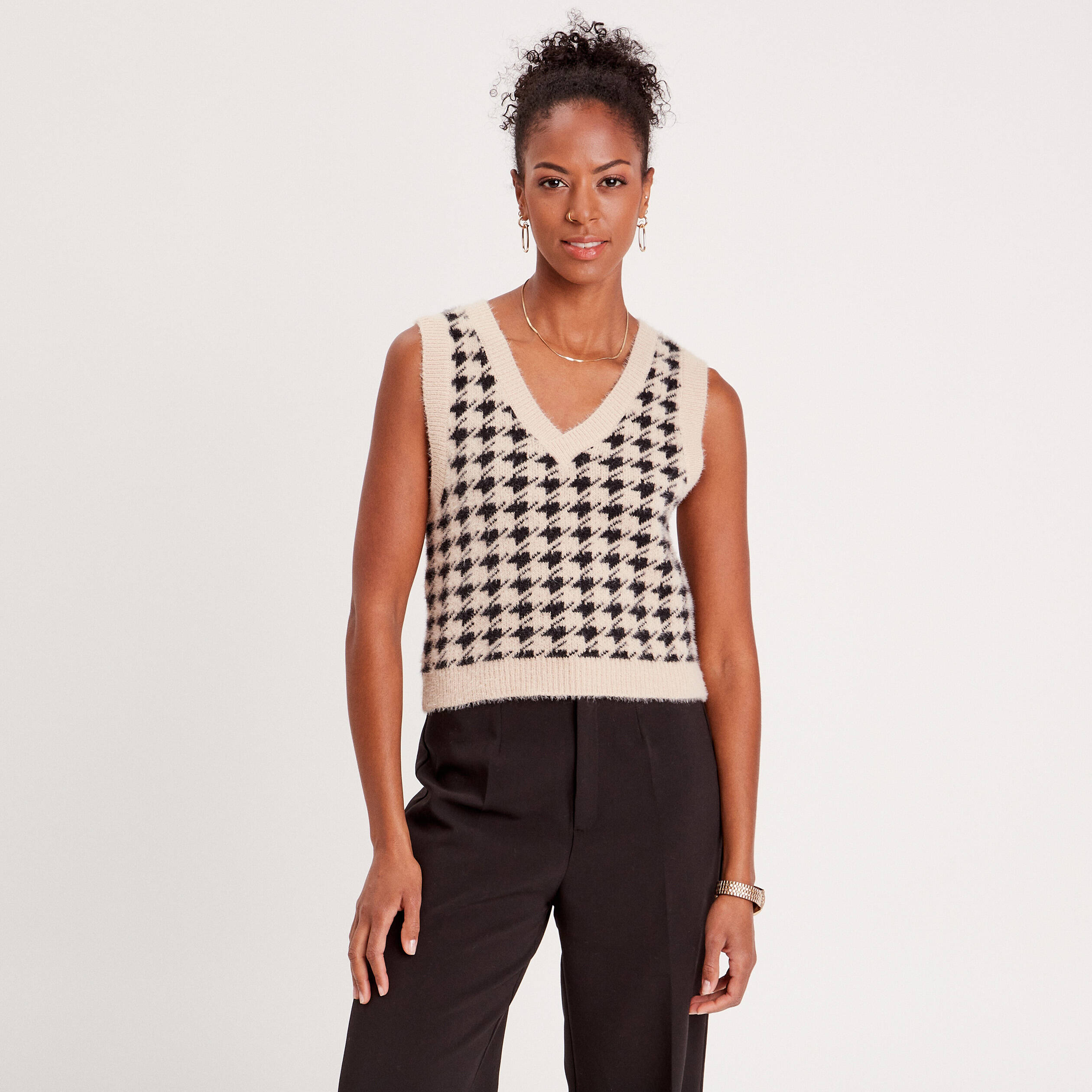 Pull v sans top manche femme