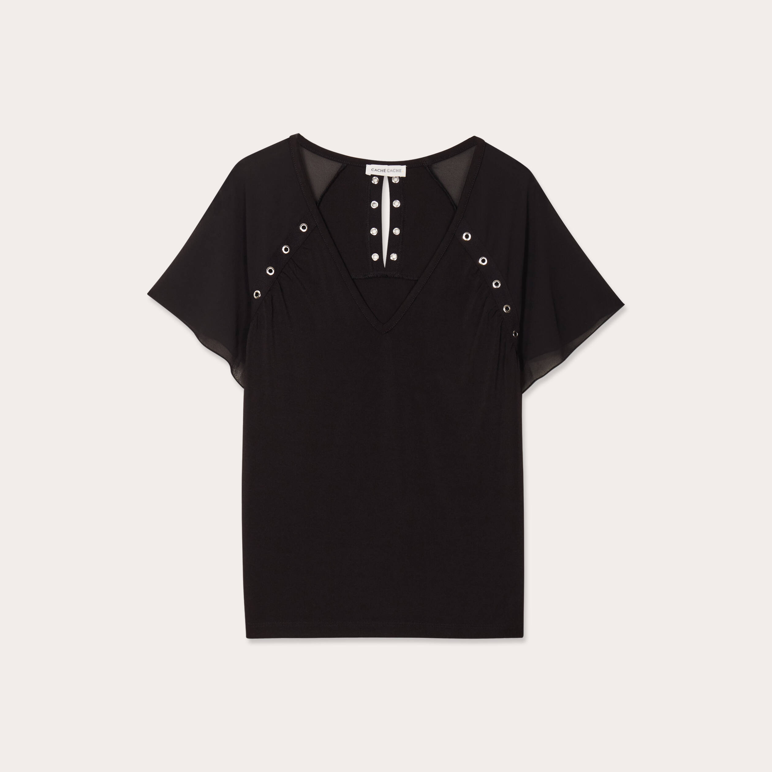 blouse manches courtes noir femme Blouse manches courtes noir femme