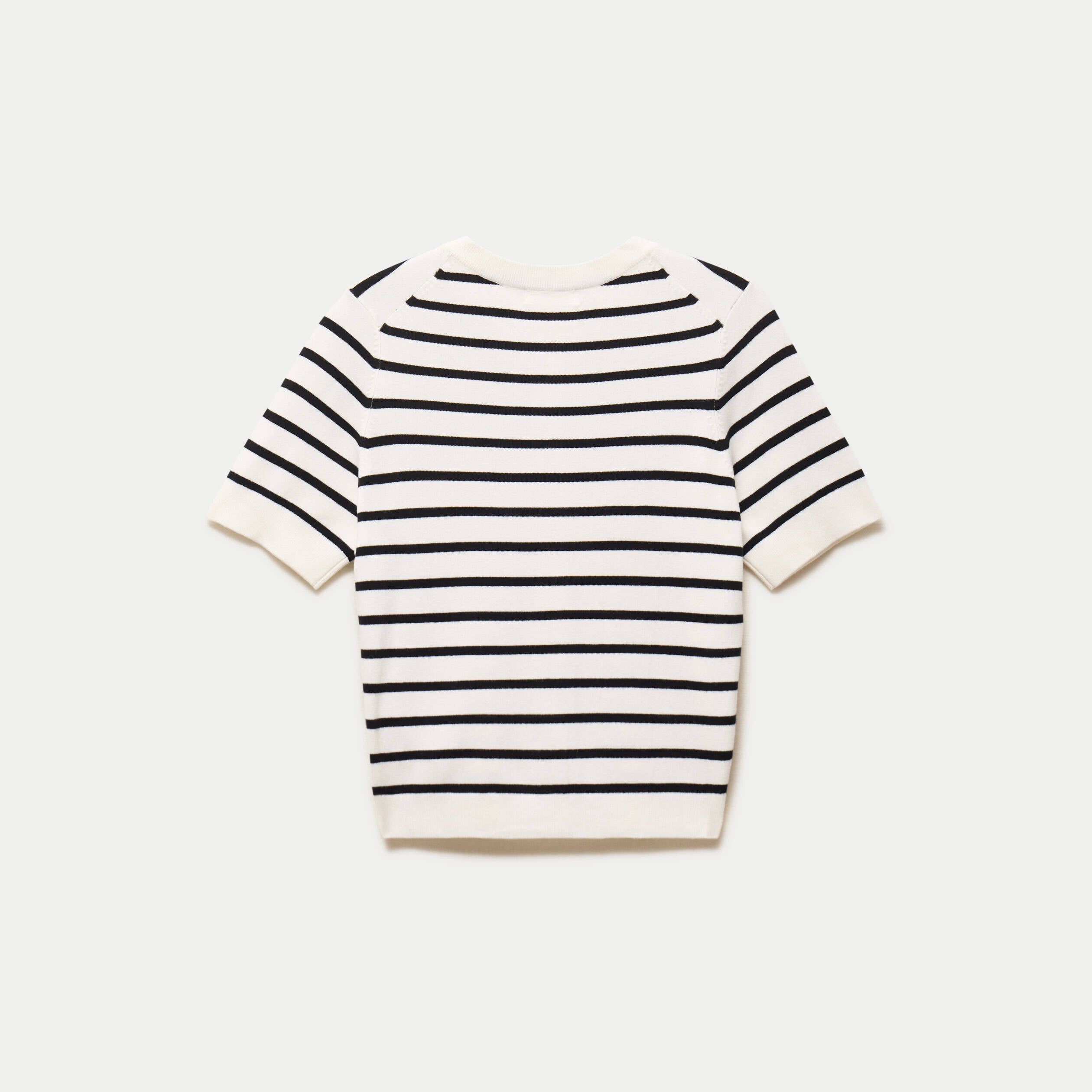 Gilet ajust&eacute; manches courtes fin blanc femme