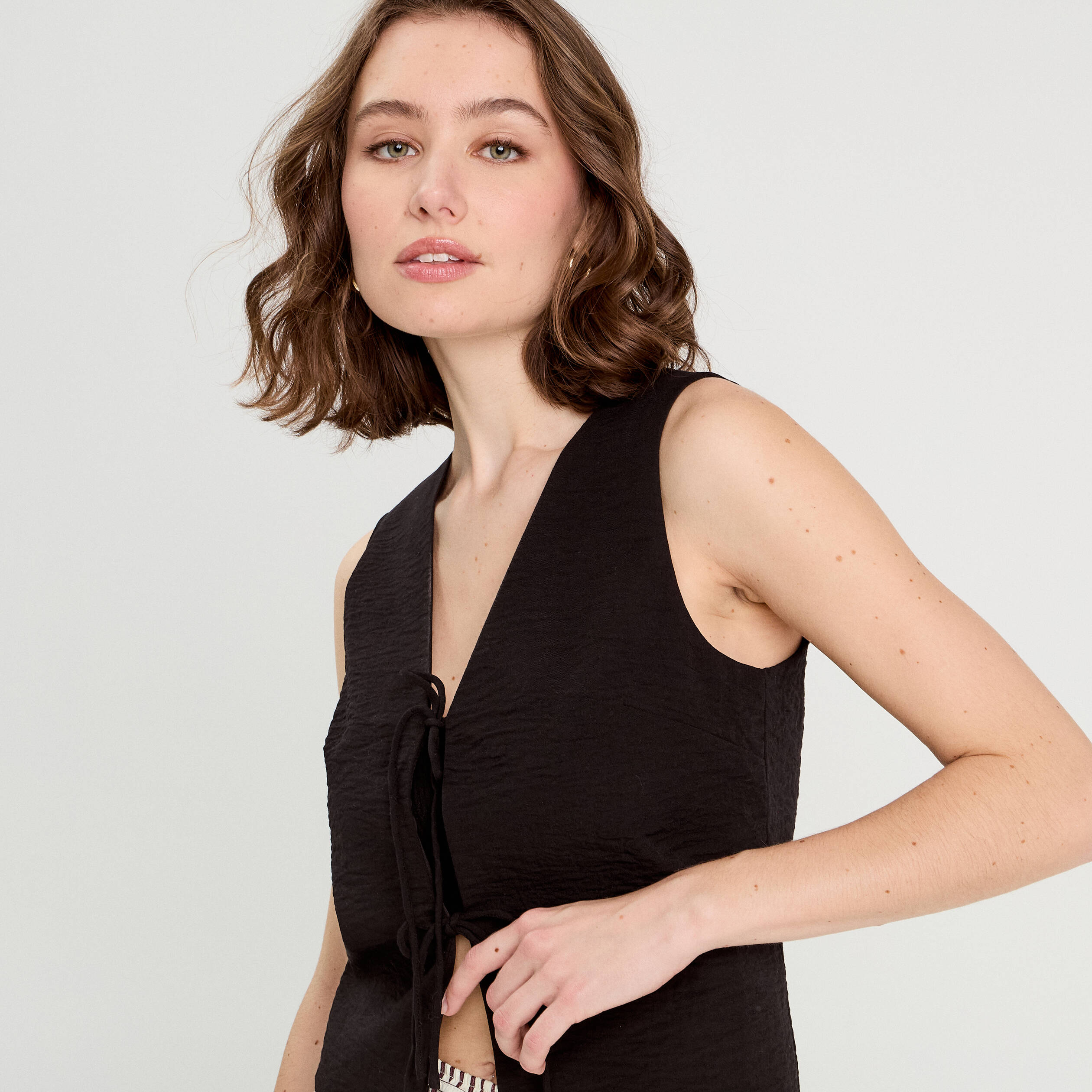 Gilet sans manches noir femme