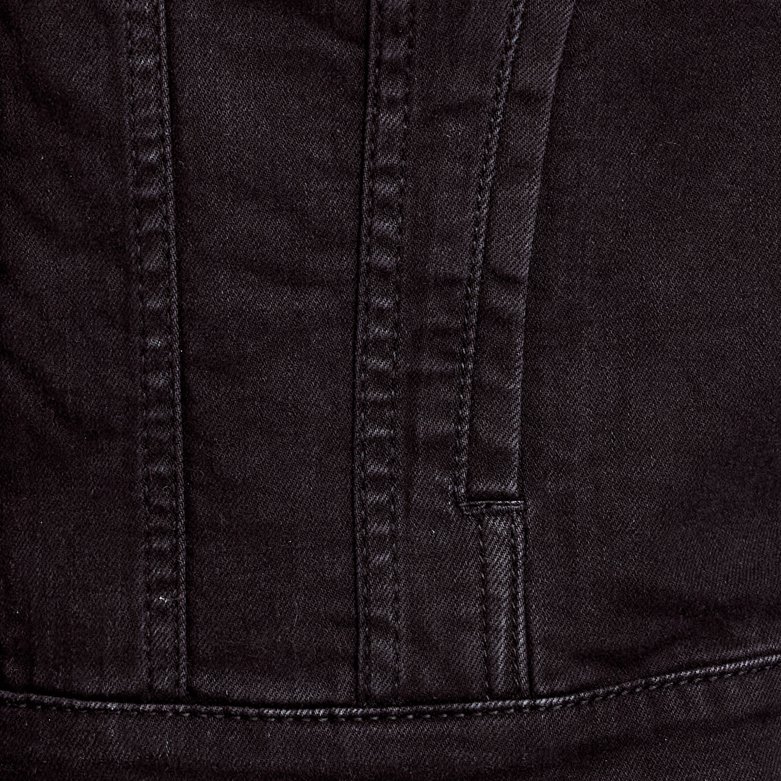 Veste droite boutonnée en jean noir femme