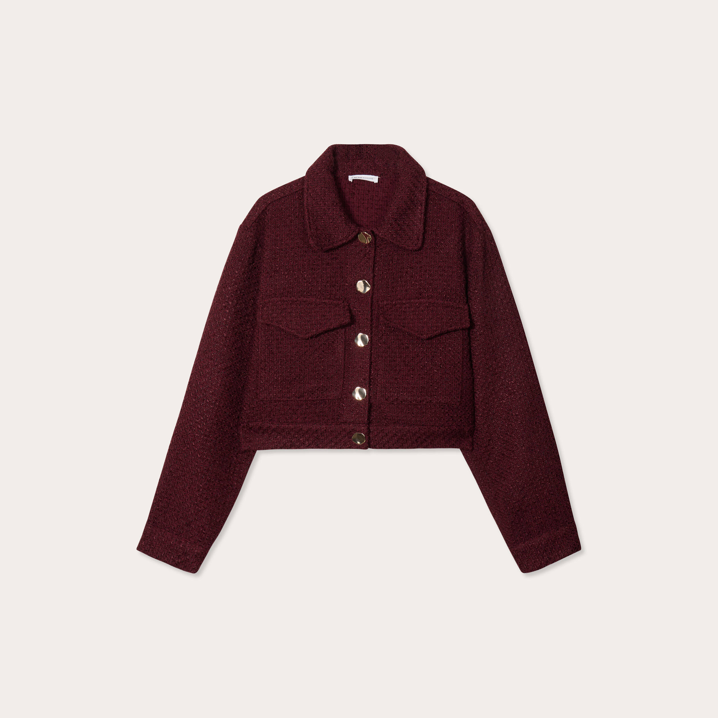 veste tweed boutonnee bordeaux femme Veste tweed boutonnée bordeaux femme