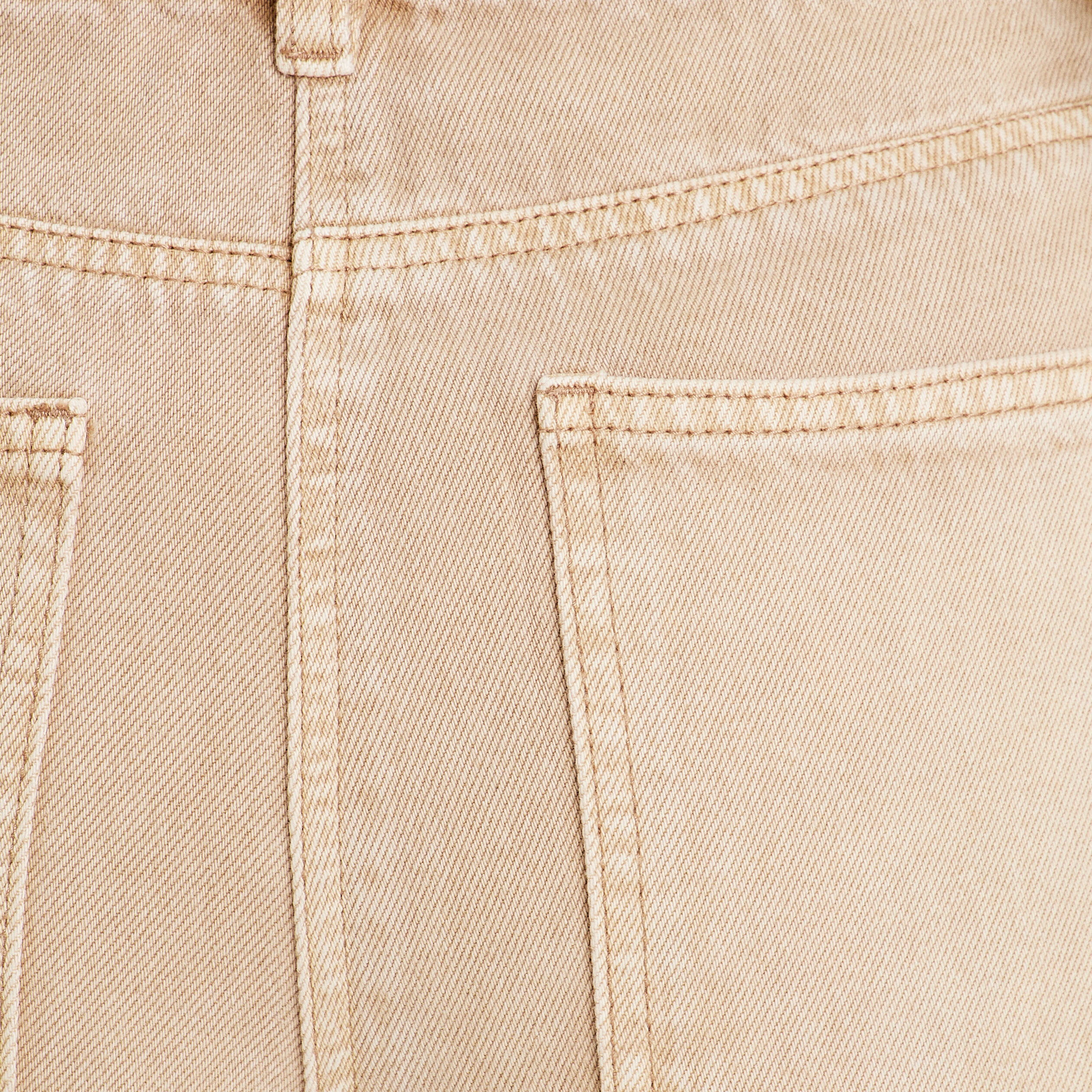 Jean droit taille haute sable femme