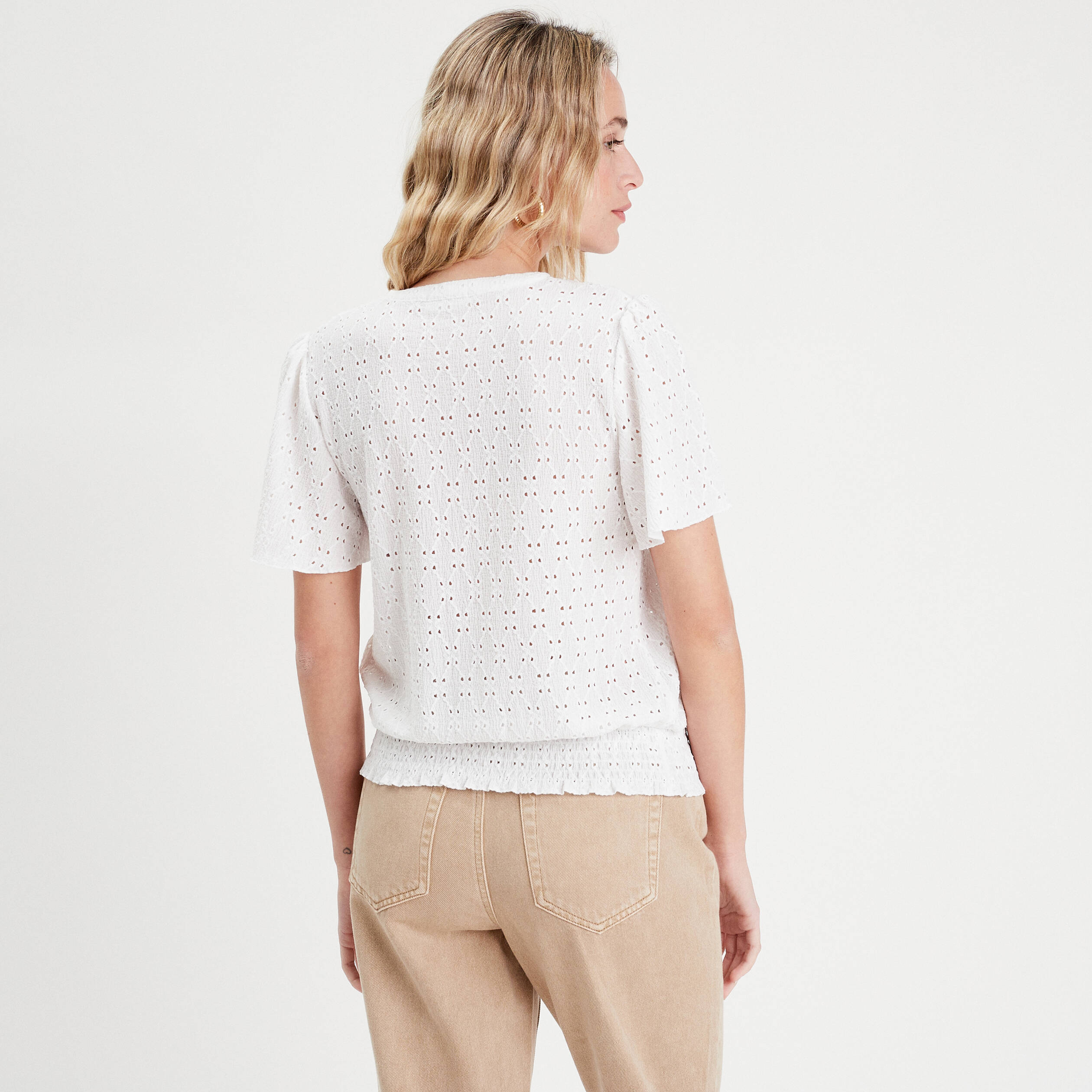 t shirt manches courtes blanc femme T-shirt manches courtes blanc femme