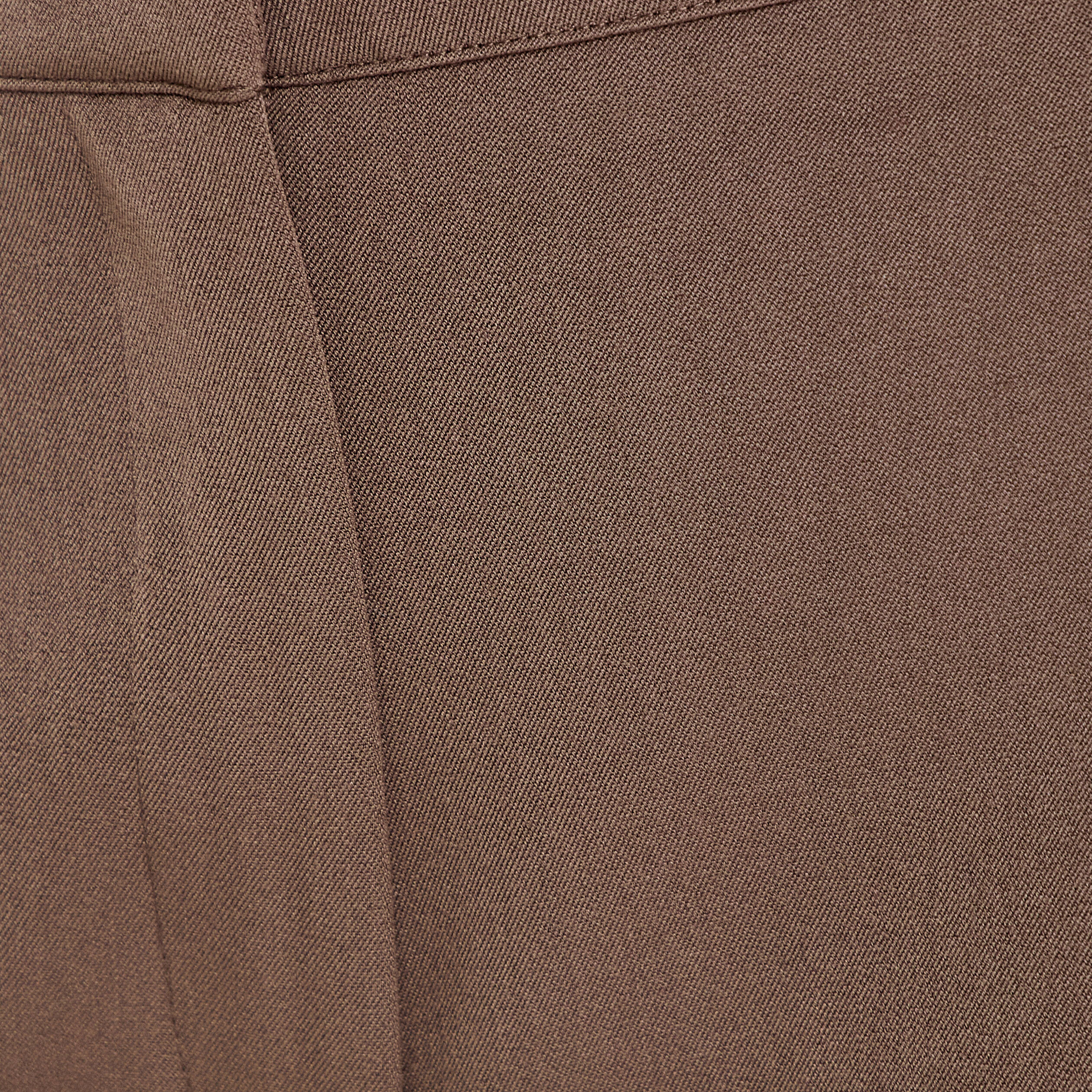 Pantalon bootcut taille haute taupe femme