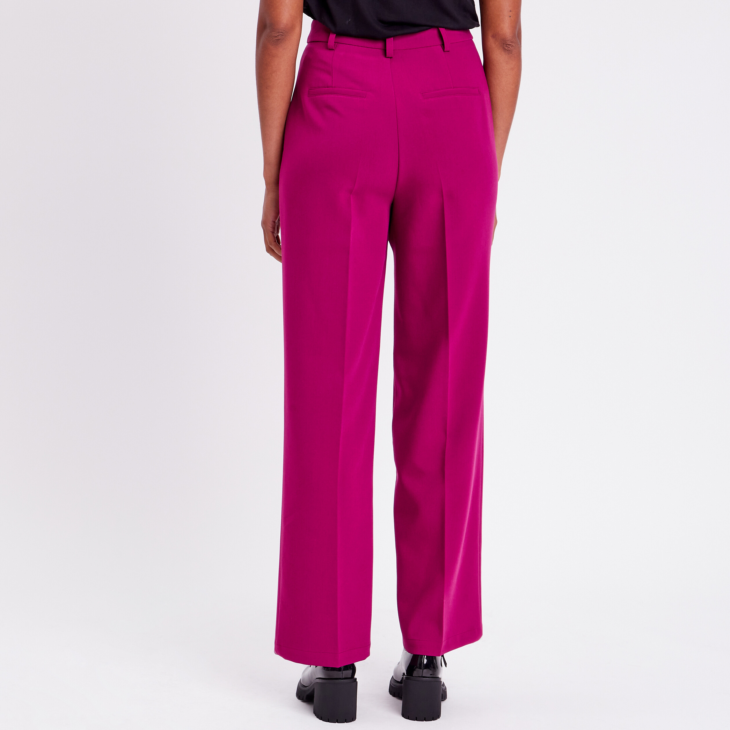 Pantalon city large violet fonc?� femme | Vibs