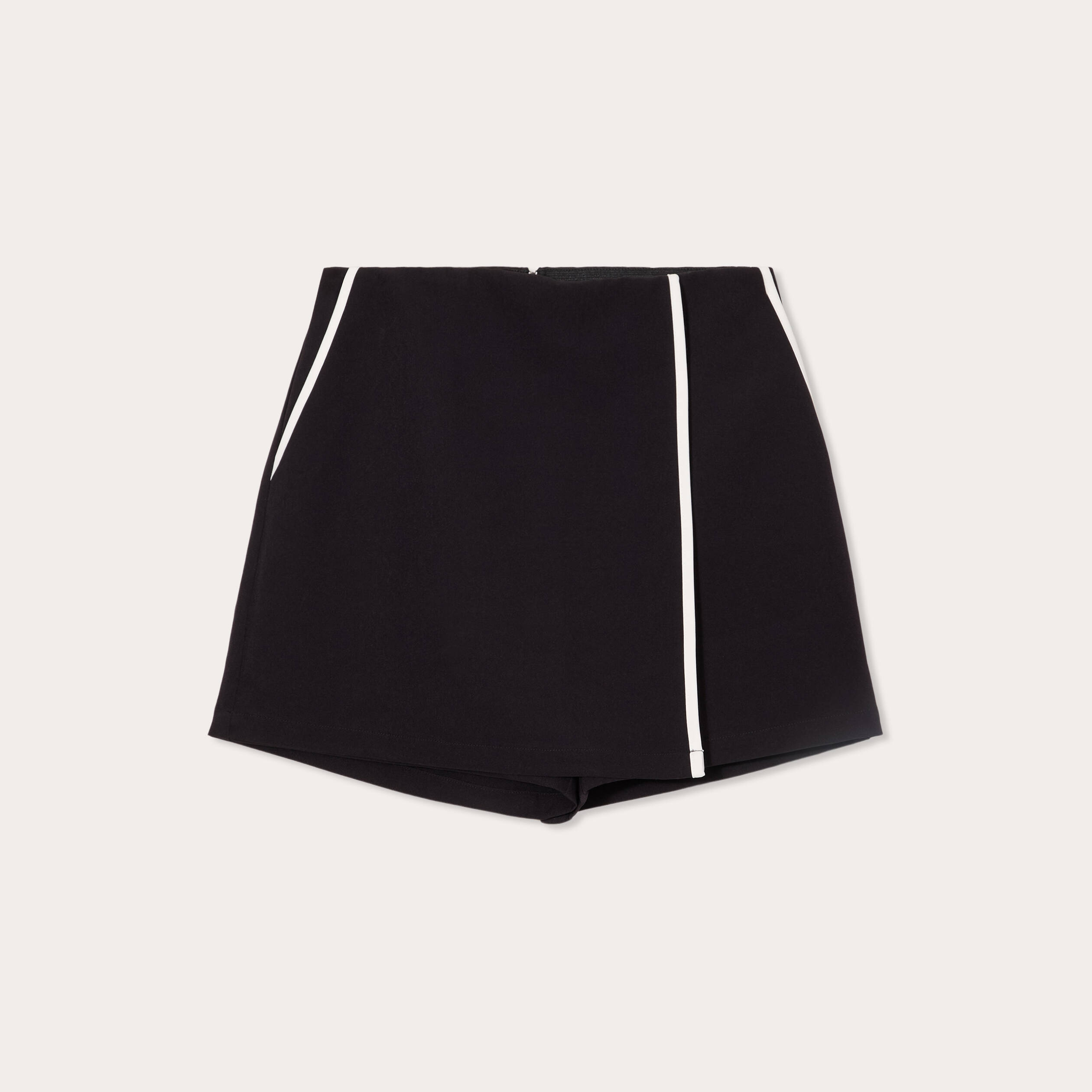 jupe short droite stretch noir femme Jupe-short droite stretch noir femme