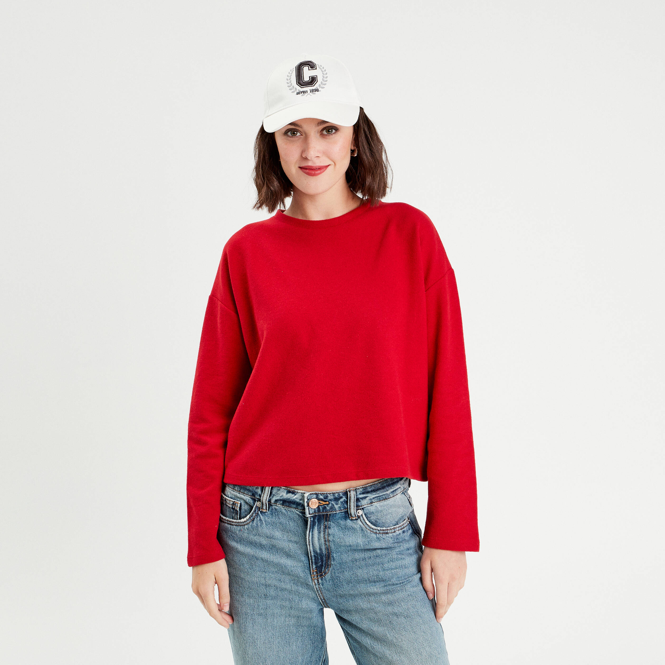 sweat manches longues rouge femme Sweat manches longues rouge femme