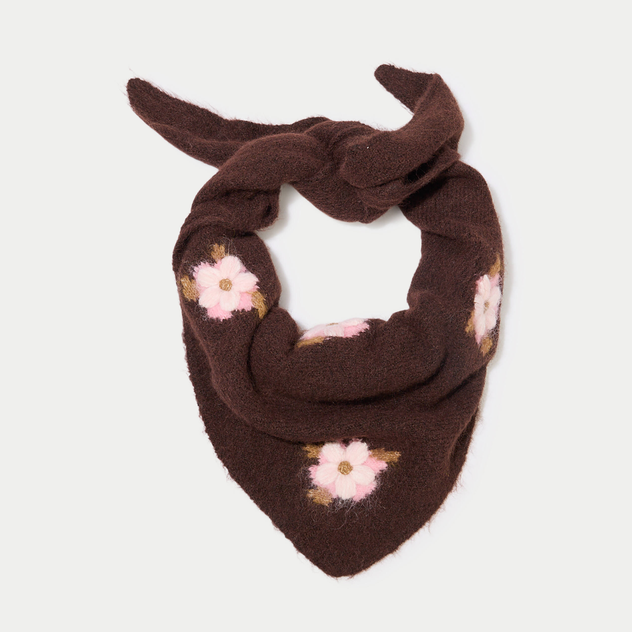 &Eacute;charpe fluide marron fonc&eacute; femme