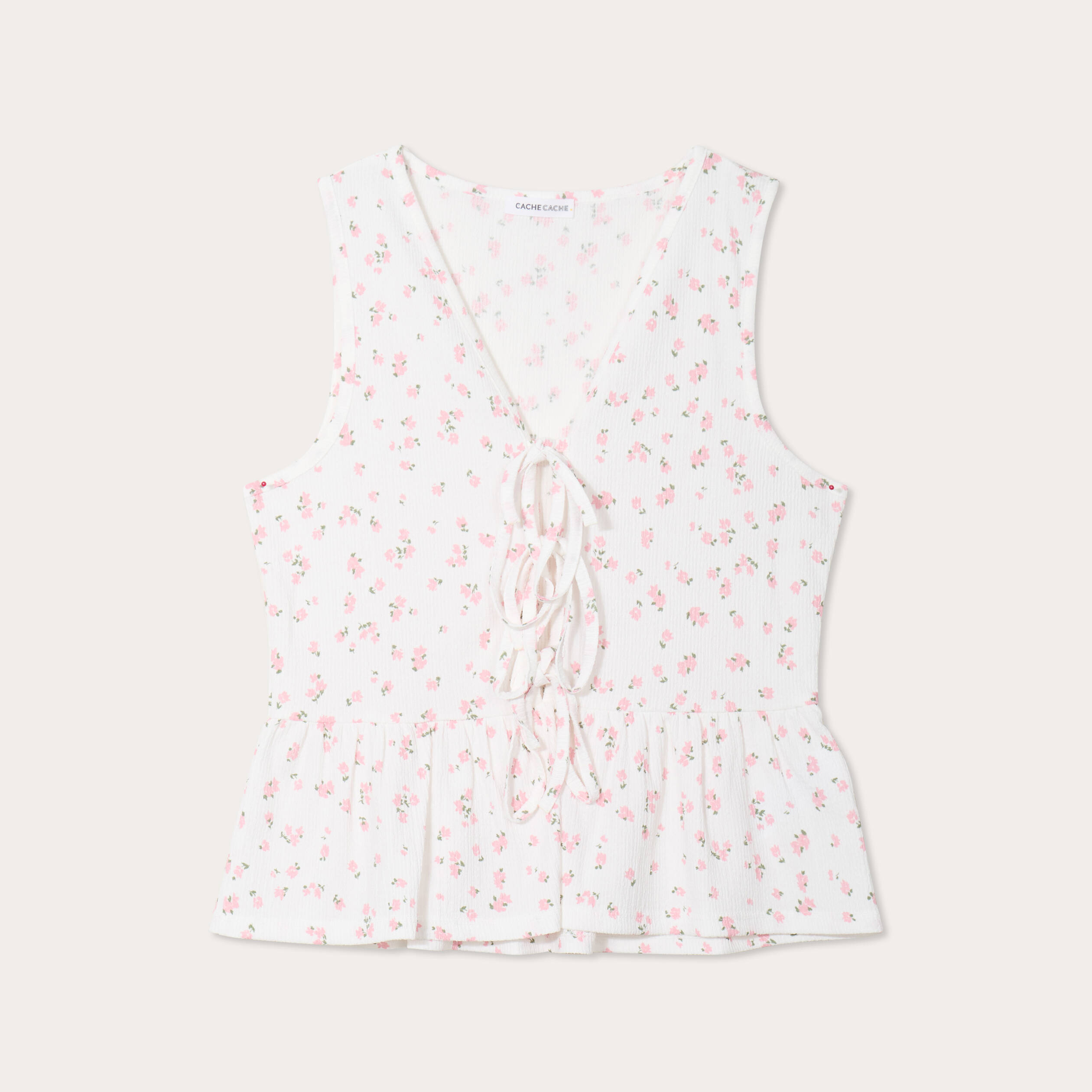 Blouse nou&eacute;e blanc femme