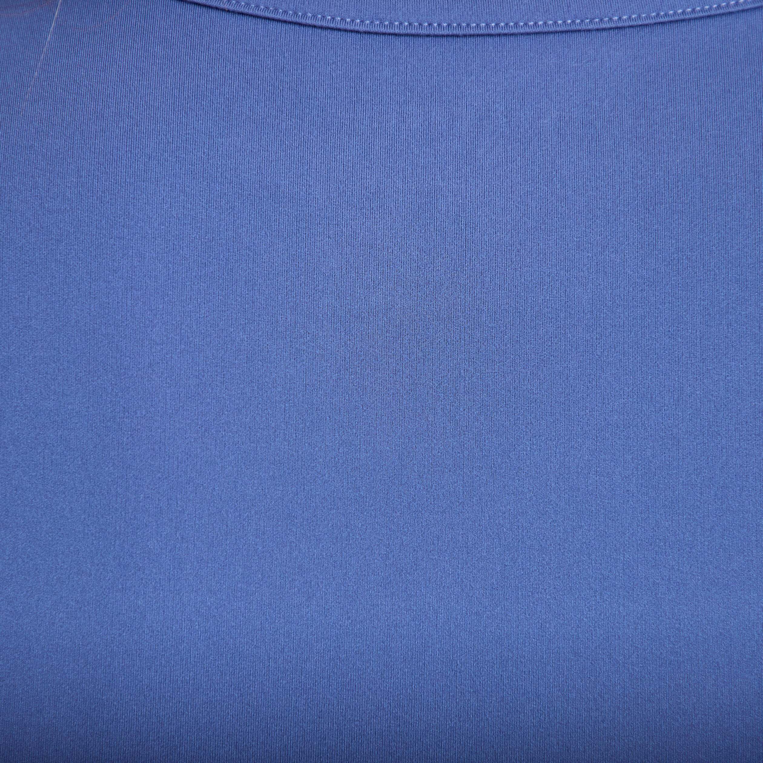 D&eacute;bardeur col rond activewear bleu fonc&eacute; femme
