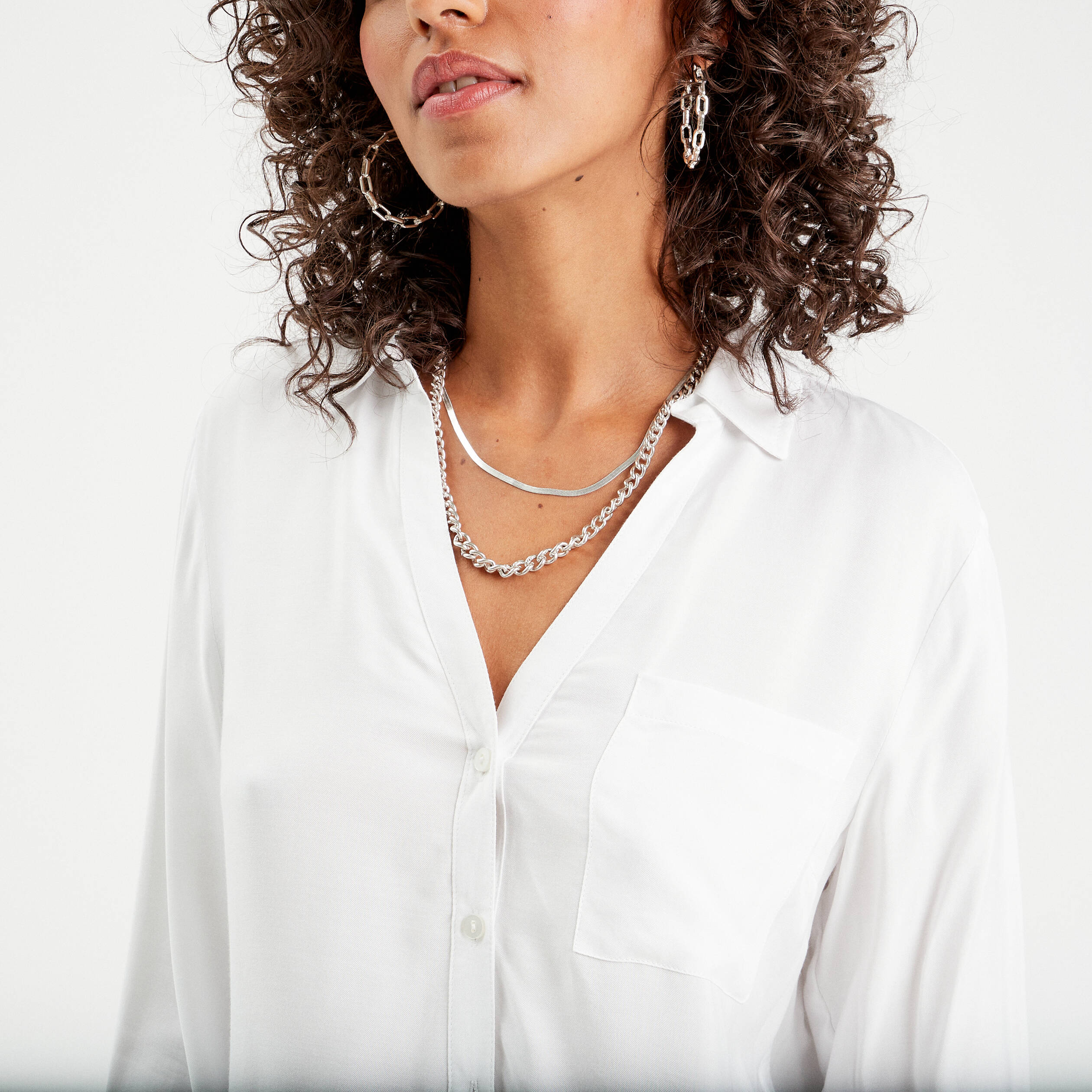 chemise manches longues ecru femme Chemise manches longues ecru femme