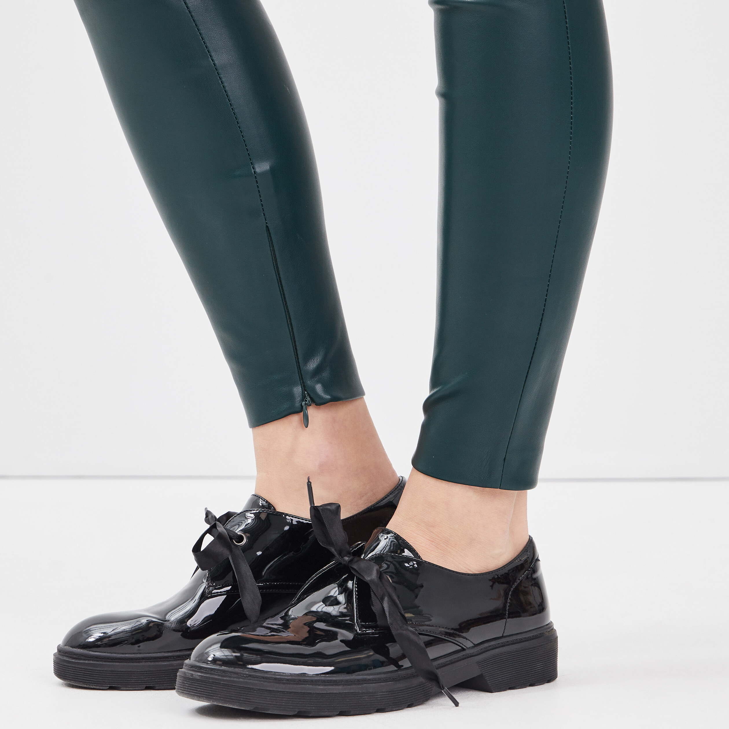 Legging simili sales cuir vert