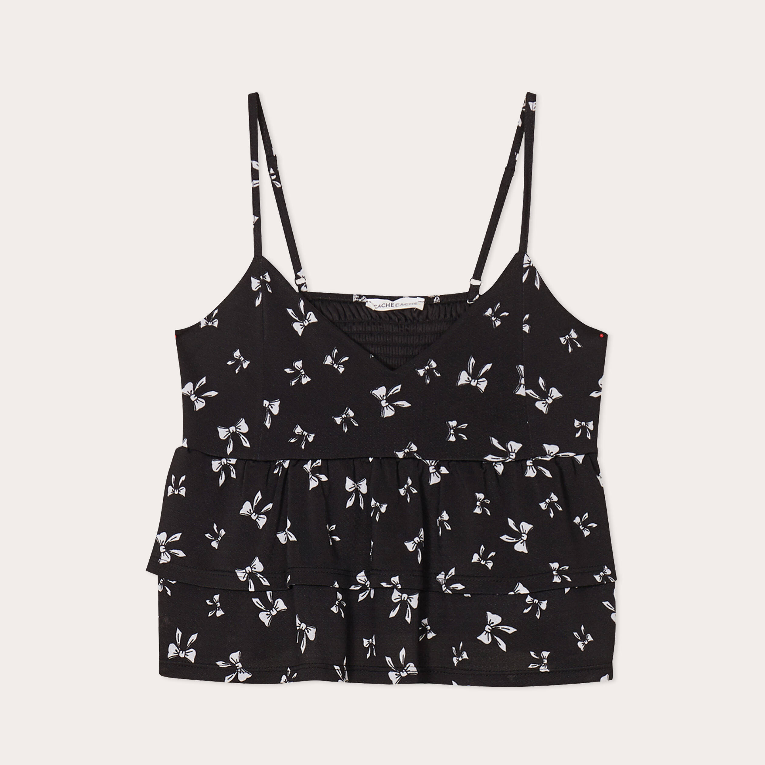 debardeur avec volants noir femme Débardeur avec volants noir femme